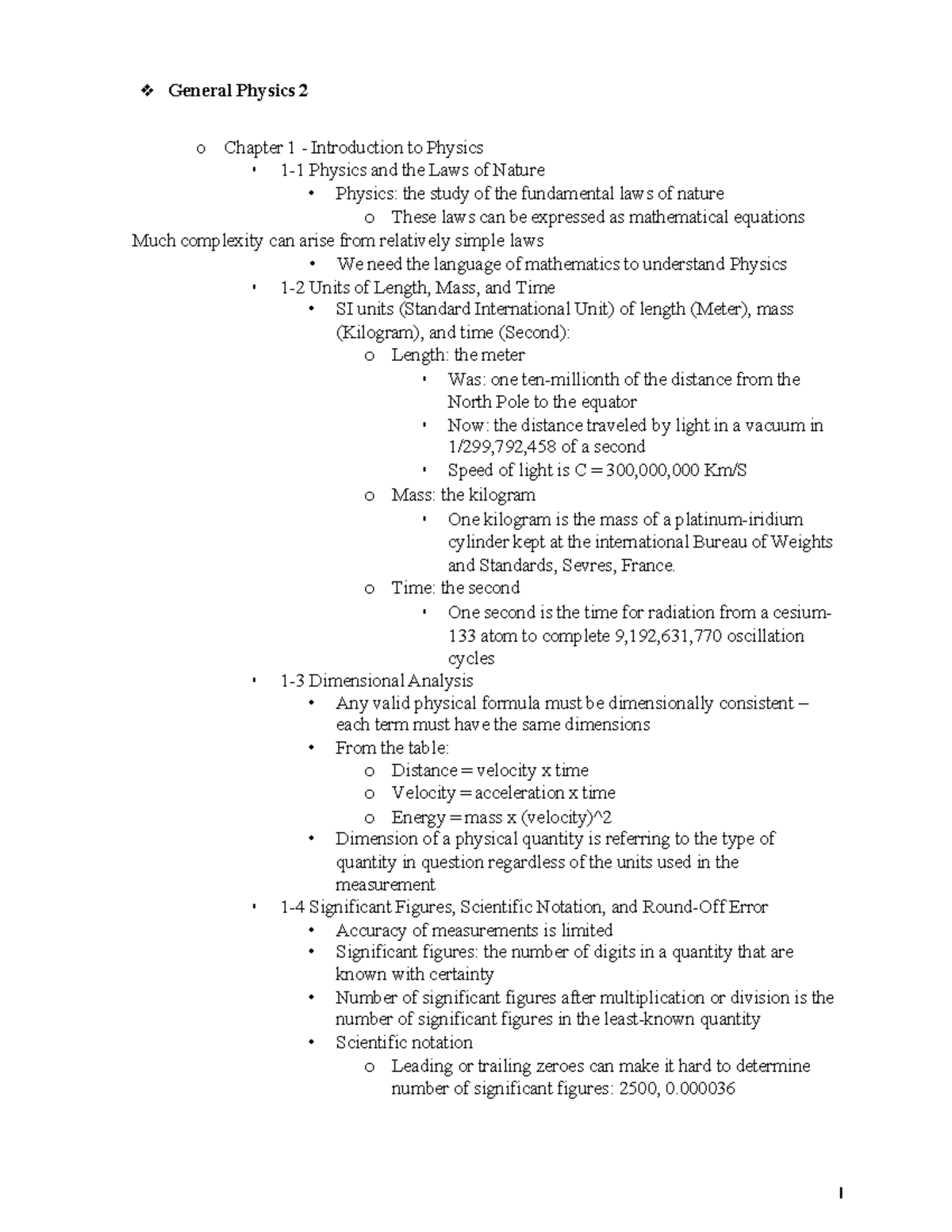 General Physics 2 Intro Notes - General Physics 2 o Chapter 1 ...