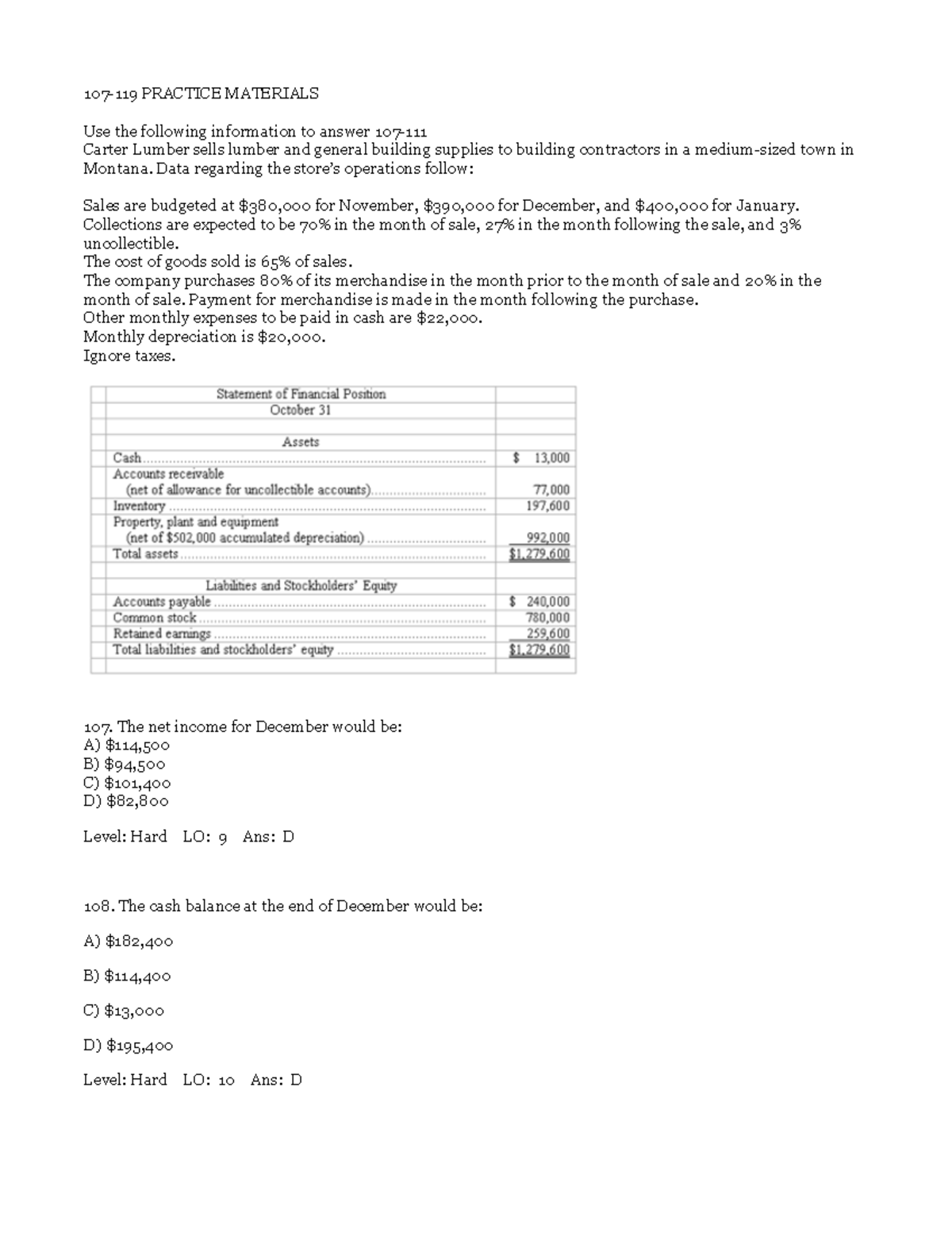ACCOUNTING 107119 Practice Materials Cost Accounting Studocu