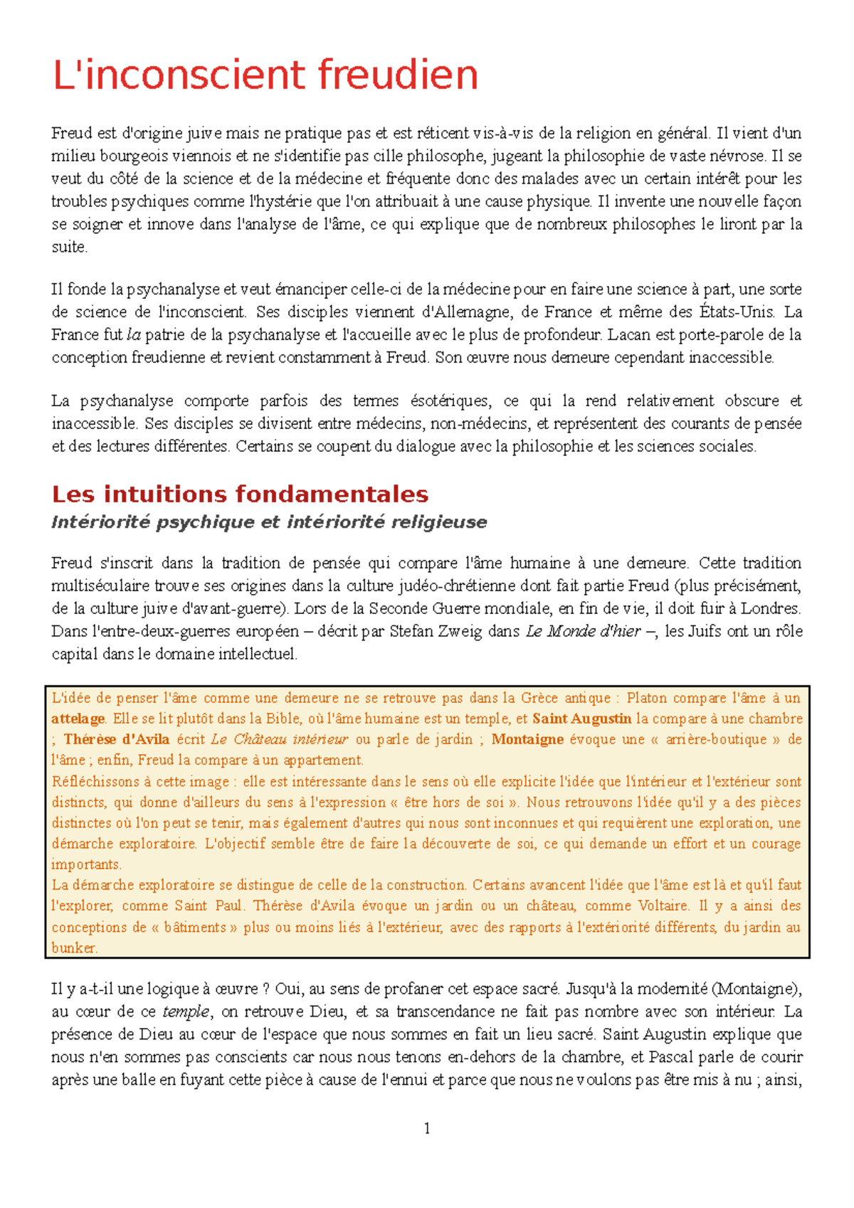 L'inconscient freudien - L'inconscient freudien Freud est d'origine ...