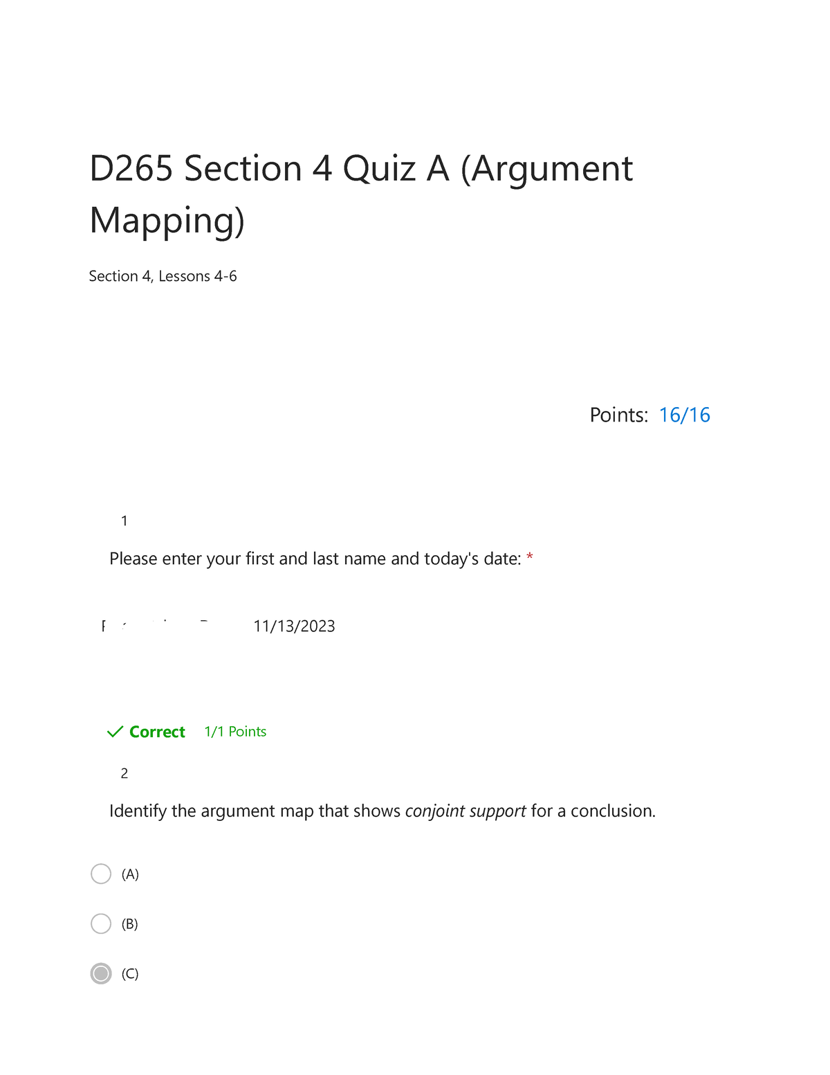 critical thinking reason and evidence d265 quizlet