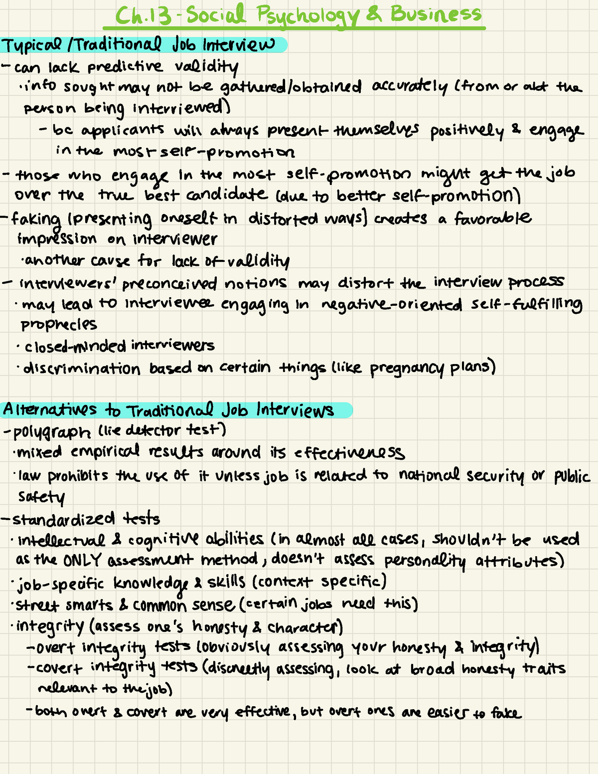 Social Psychology Ch.13 Notes - Ch. 13-Social Psychology & Business ...