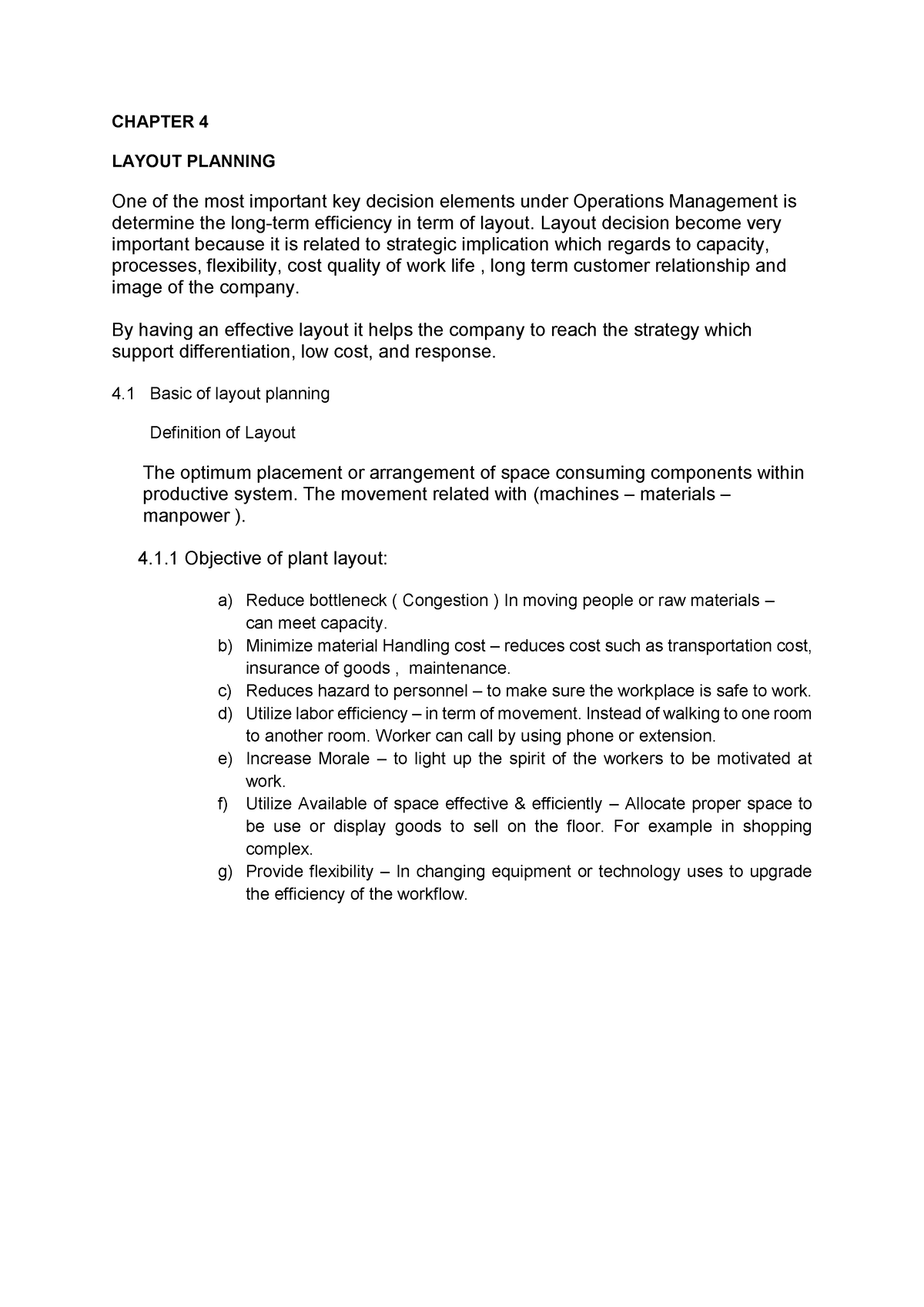 Operation Management - Facility Layout of operation Management ...