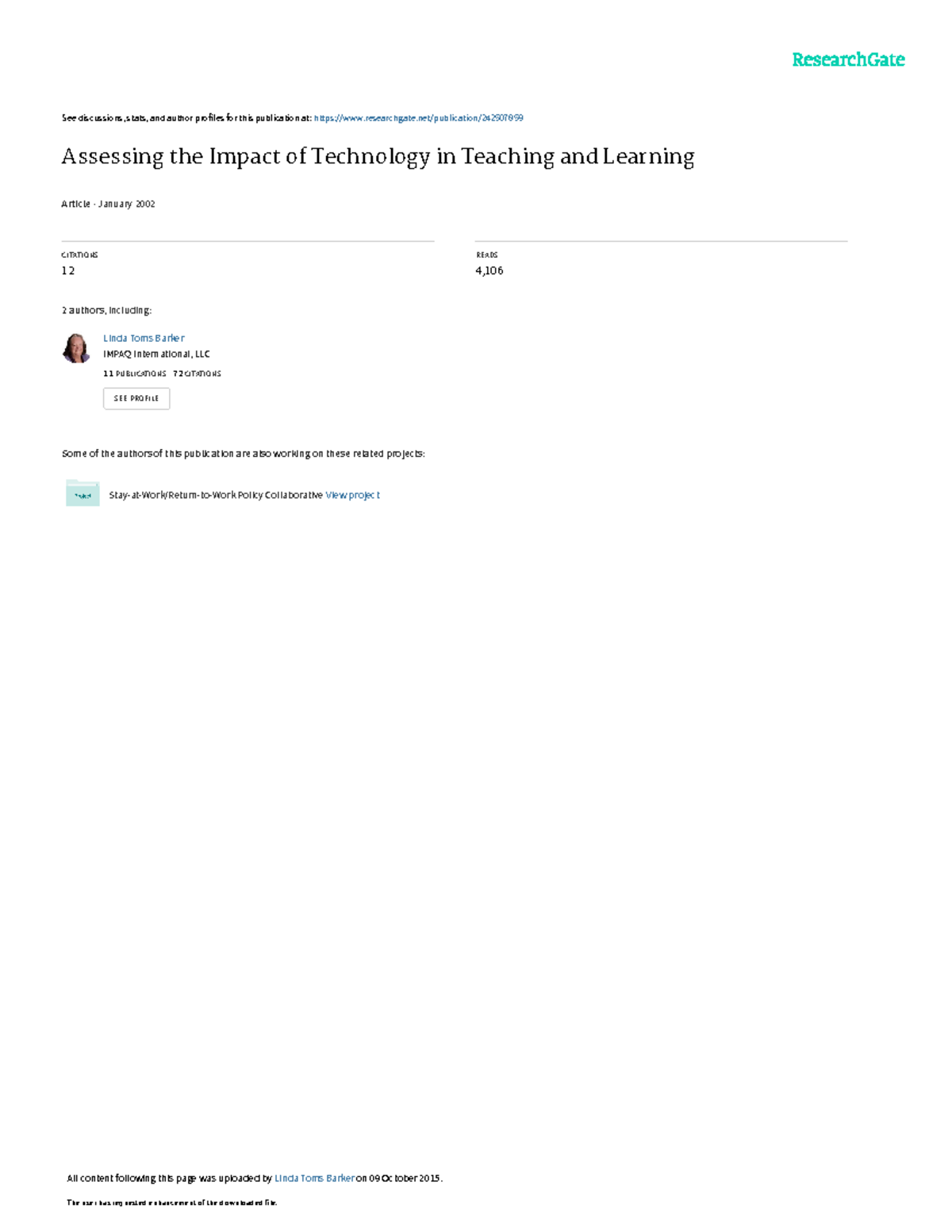 Practice Material Assessing the Impact of Technology in Teaching and ...