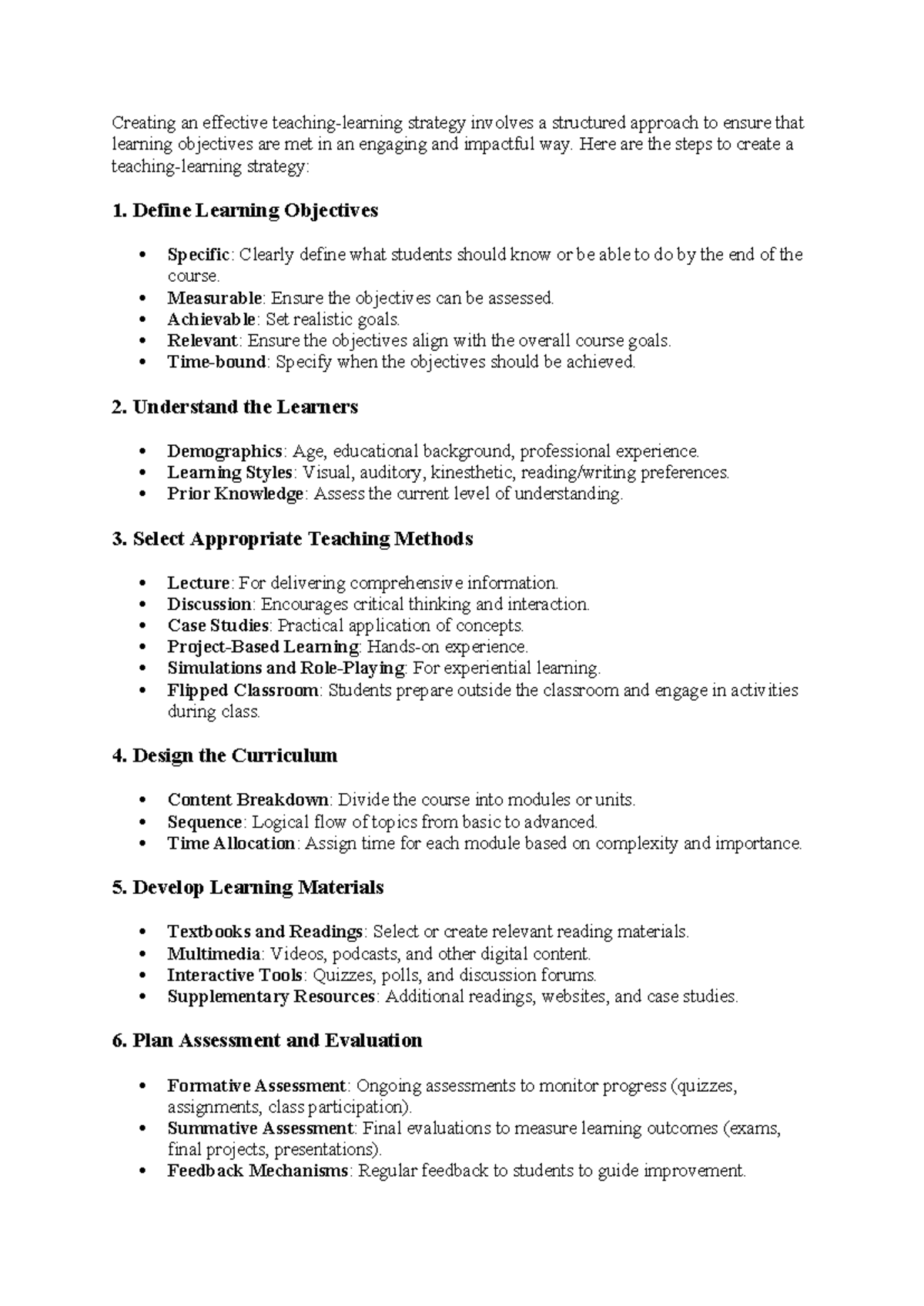 Creating an effective teaching - Creating an effective teaching ...
