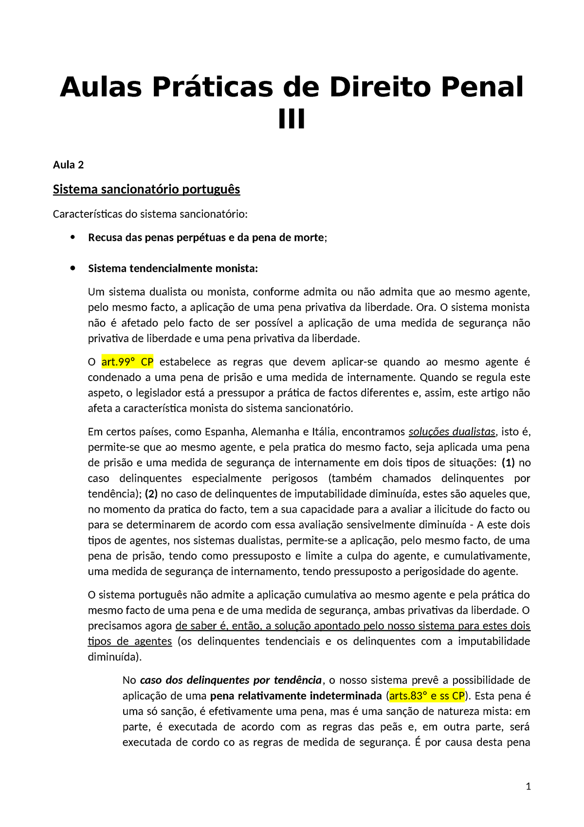 Aulas Práticas De Direito Penal III 2 - Aulas Práticas De Direito Penal ...