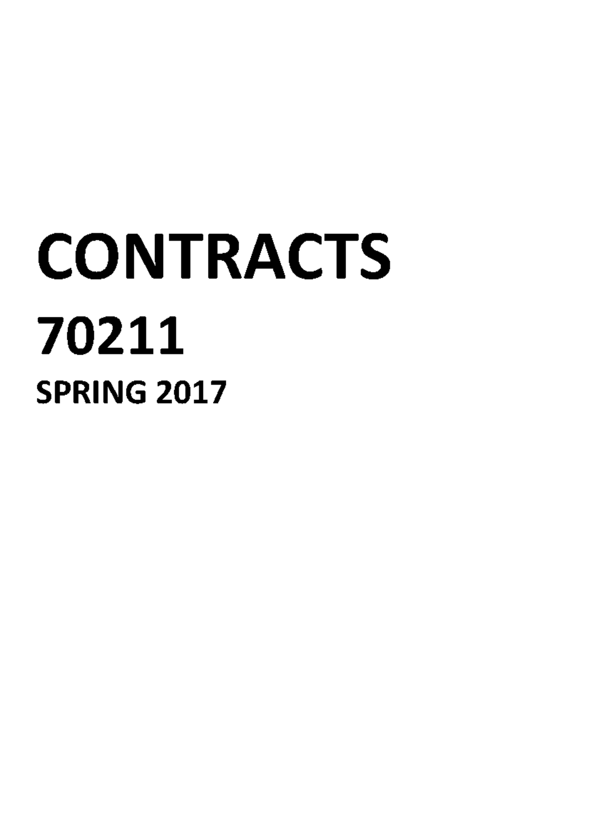 Contracts-Notes - Contracts - CONTRACTS 70211 SPRING 2017 Table Of ...