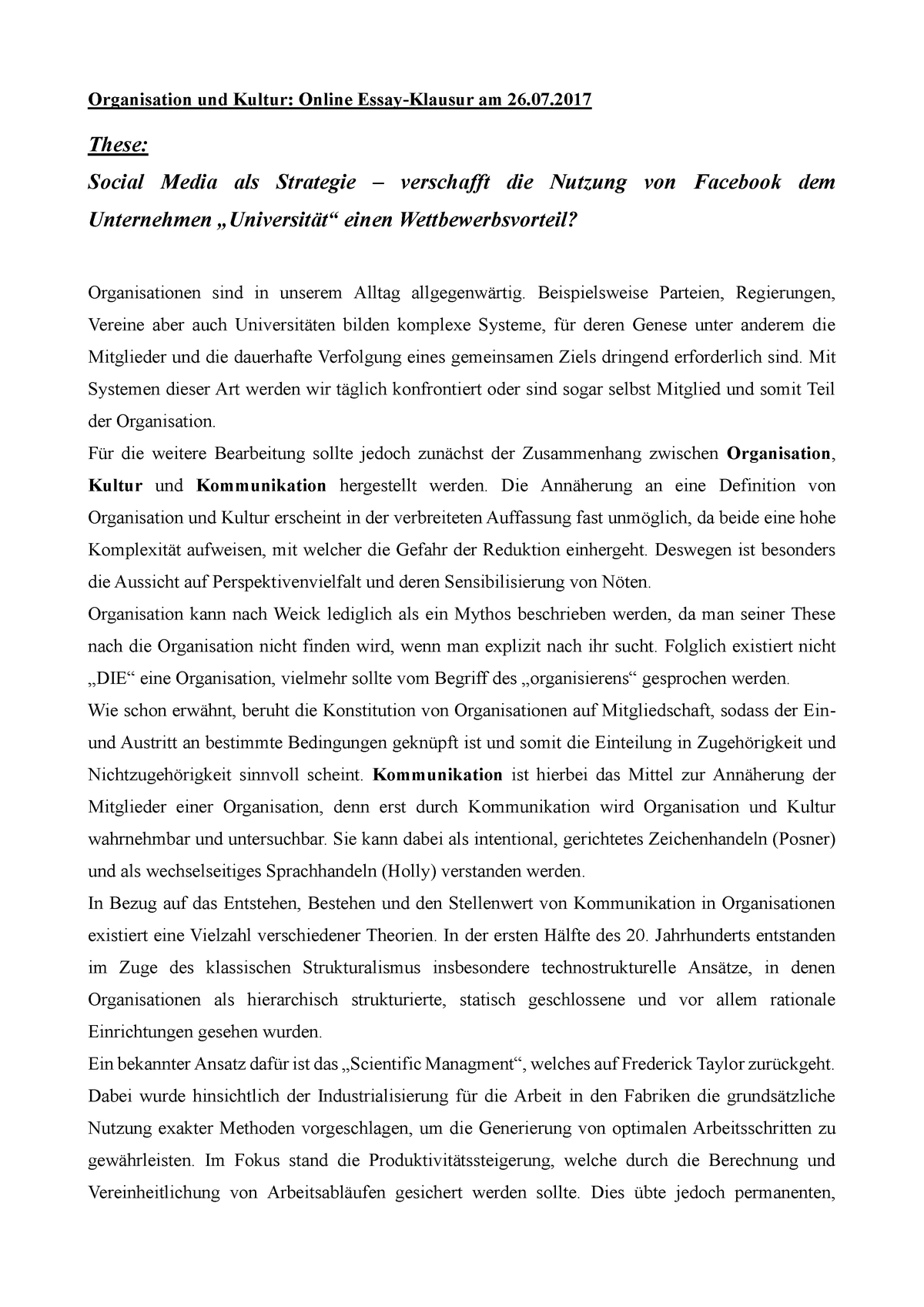 Essay - Modul 16 - B.A. Kulturwissenschaft - 0208017 - StuDocu