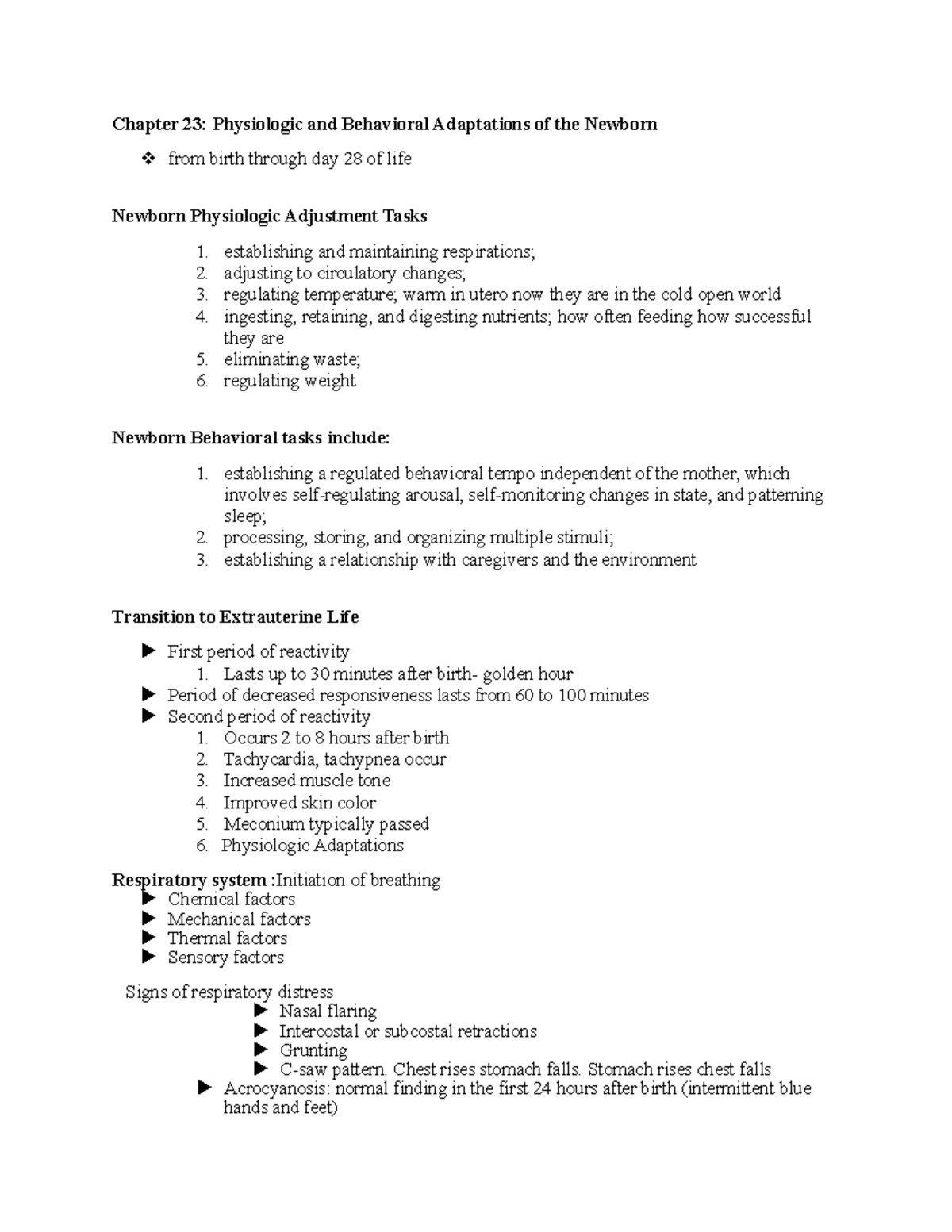 Note Guide for Chapter 23 Physiological and Behavioral Adaptation of ...