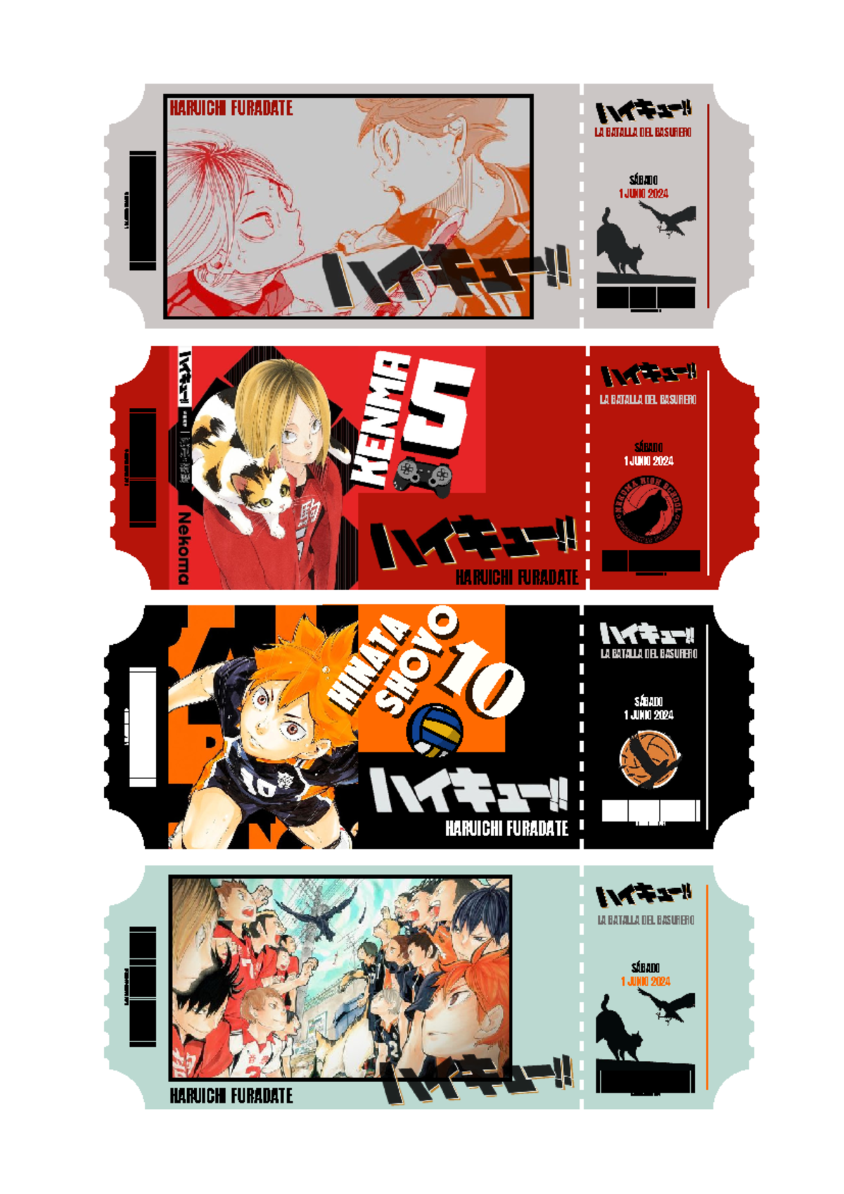 Tickets Haikyuu - Archivo - Iniciación de las artes visuales - HARUICHI ...