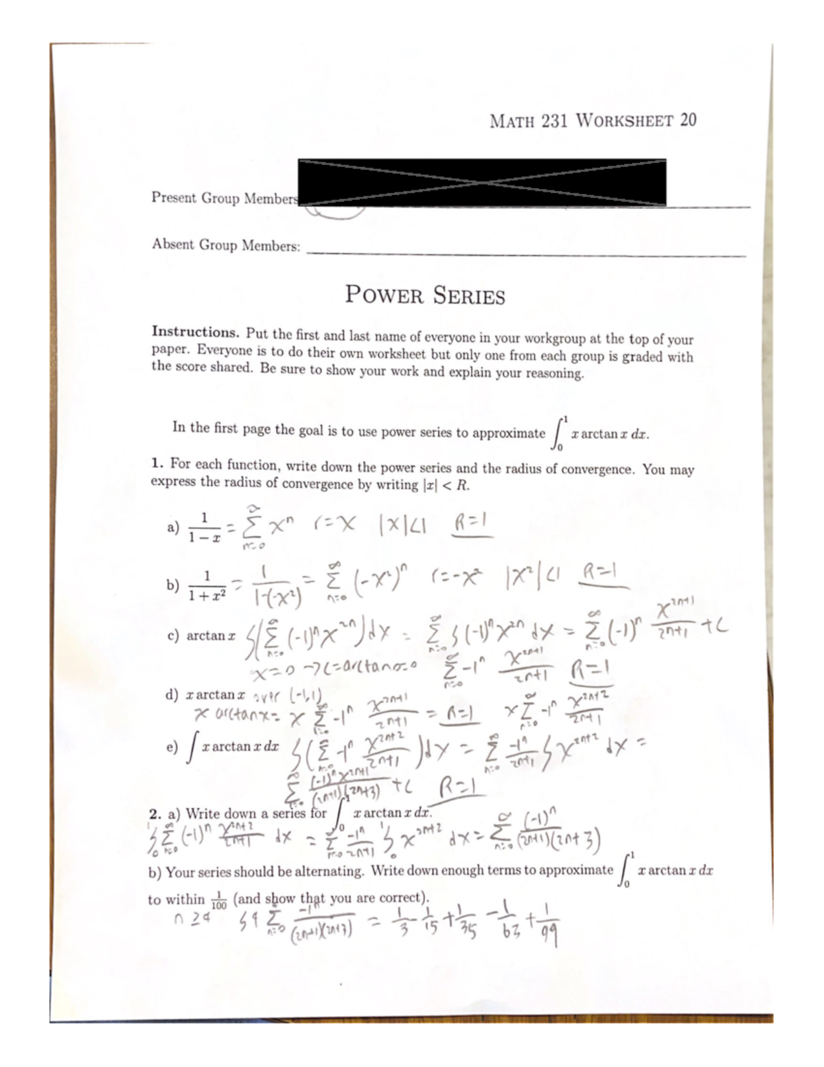13 - its just homework man cmon - MATH 231 WORKSHEET 20 Present Group ...
