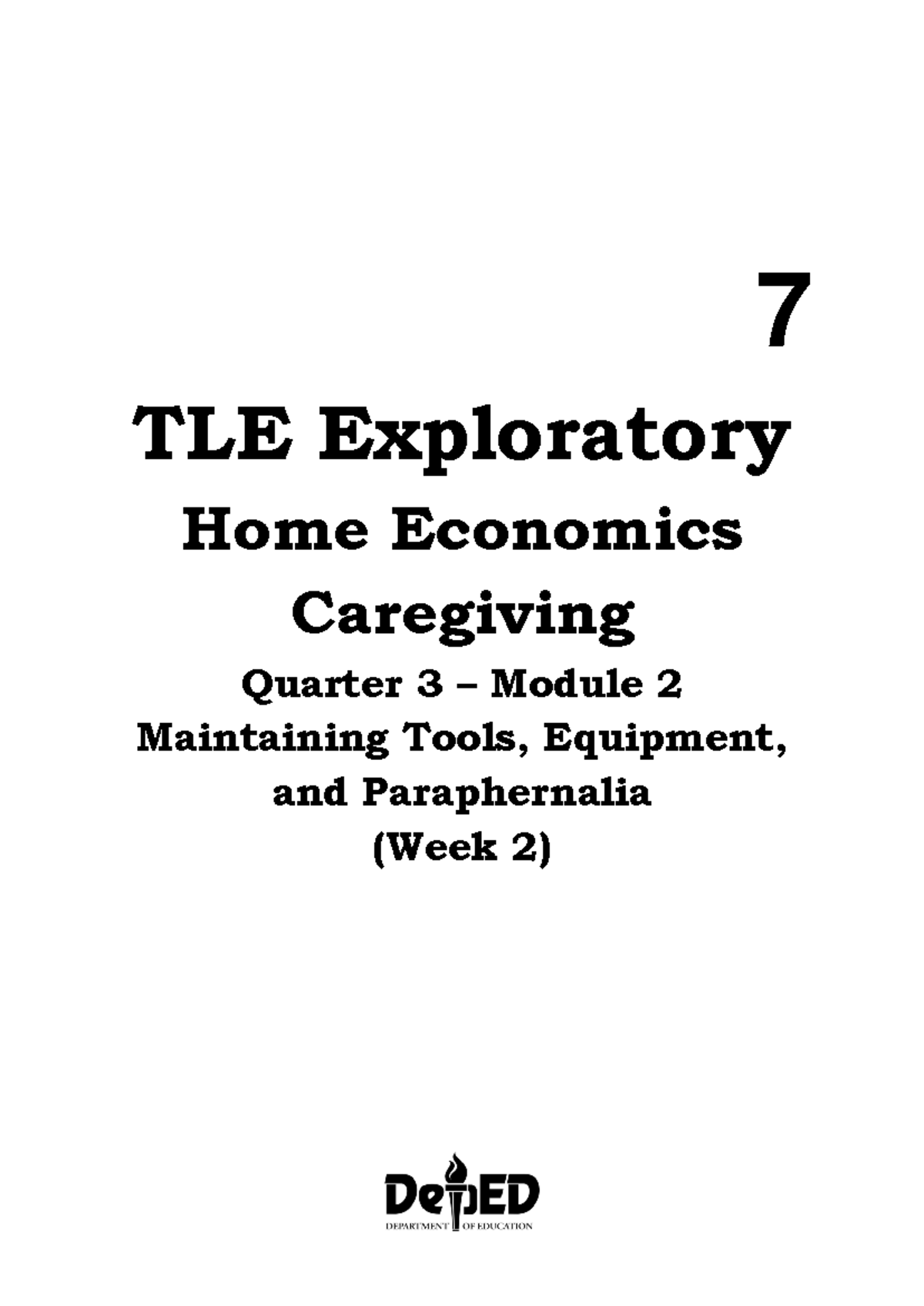 TLE-Caregiving 7 Q3M2Week2 OK - 7 TLE Exploratory Home Economics ...