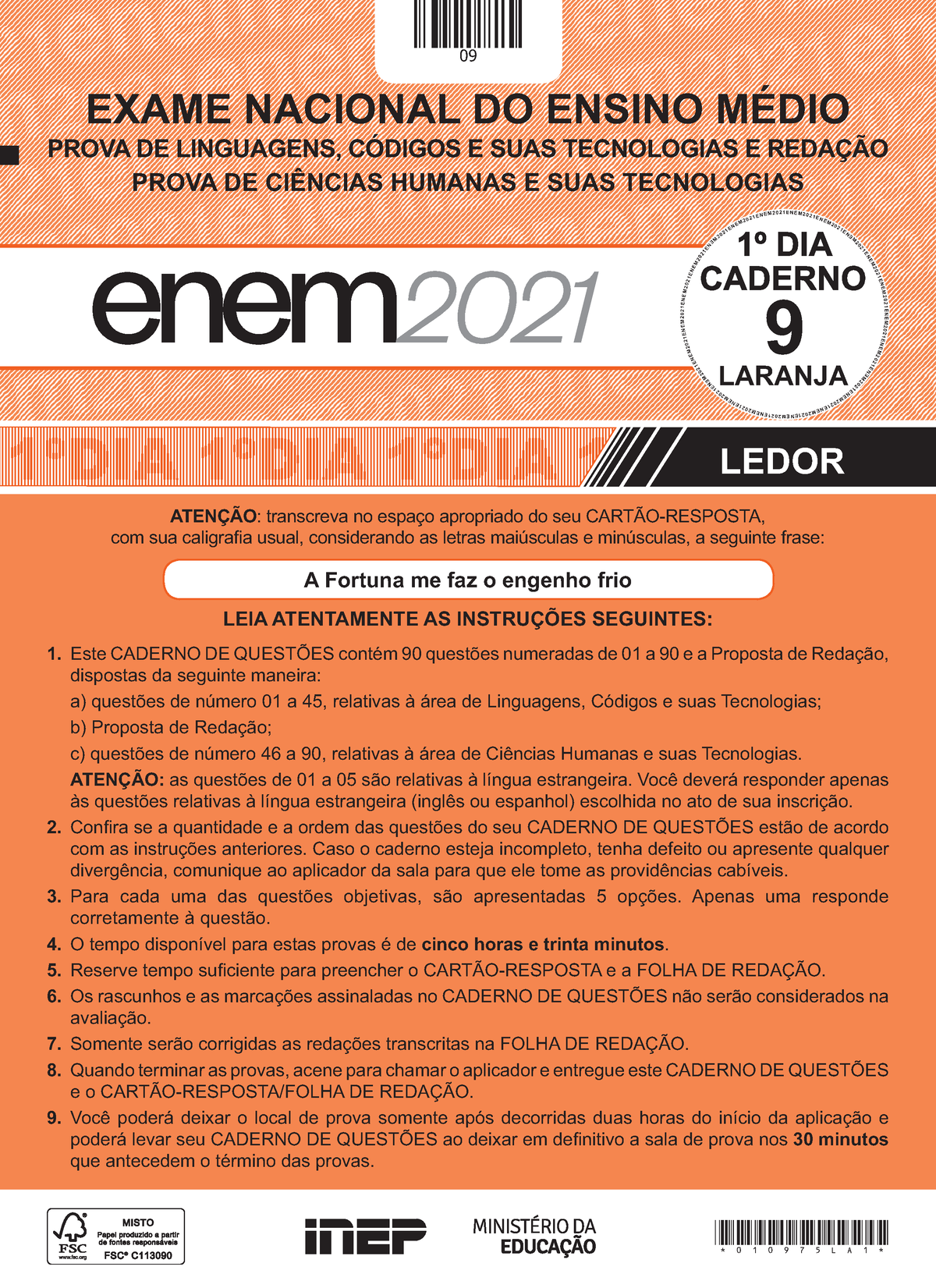 Caderno Enem Laranja 2021 1202 Me N E 2021 Ene M 20 2 1e N E M 2021 E N E M 1 Ene M 2021 E Em 6856