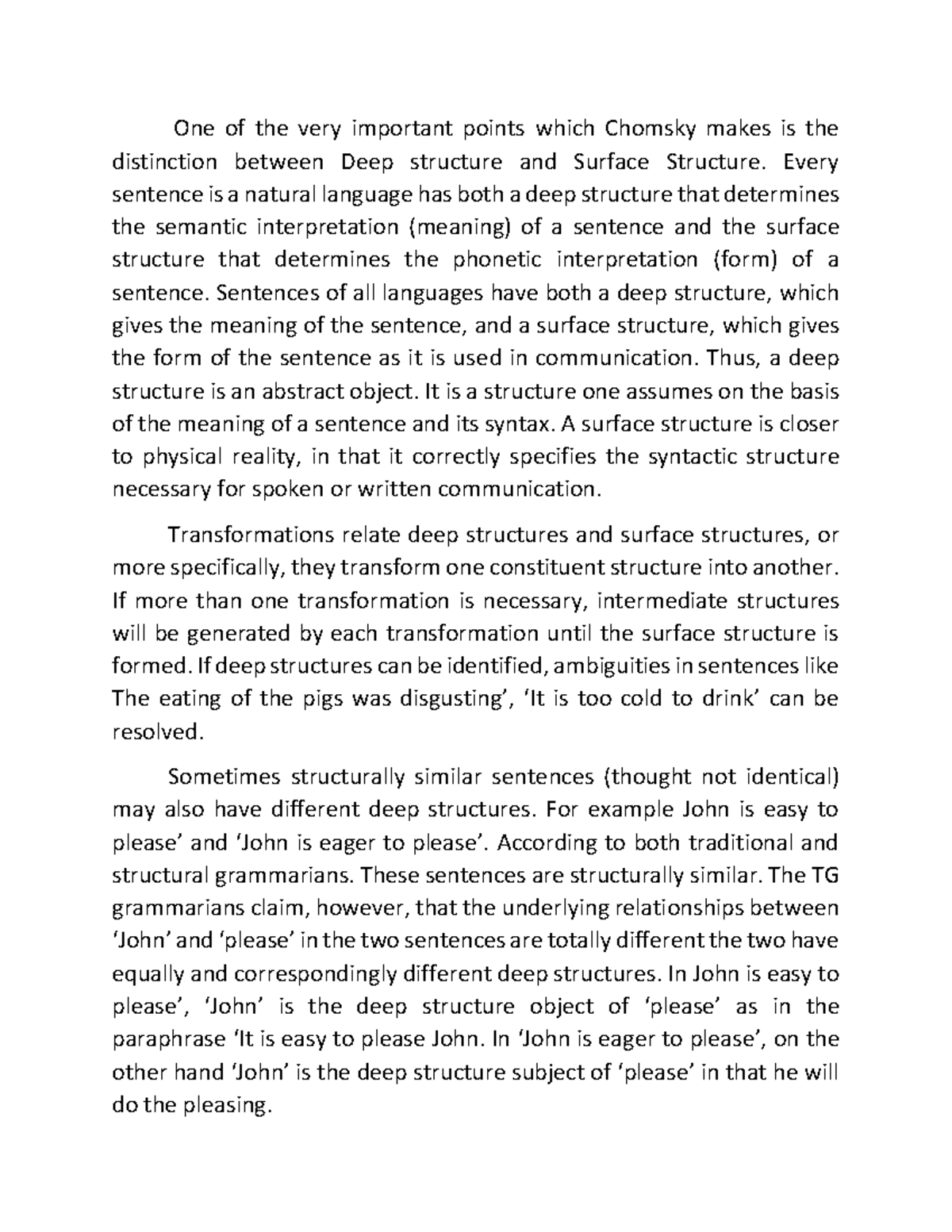 Tg grammar 3 - One of the very important points which Chomsky makes is ...