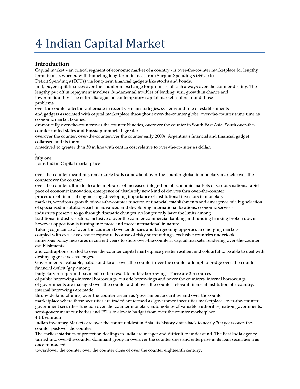 case study on indian capital market with solution