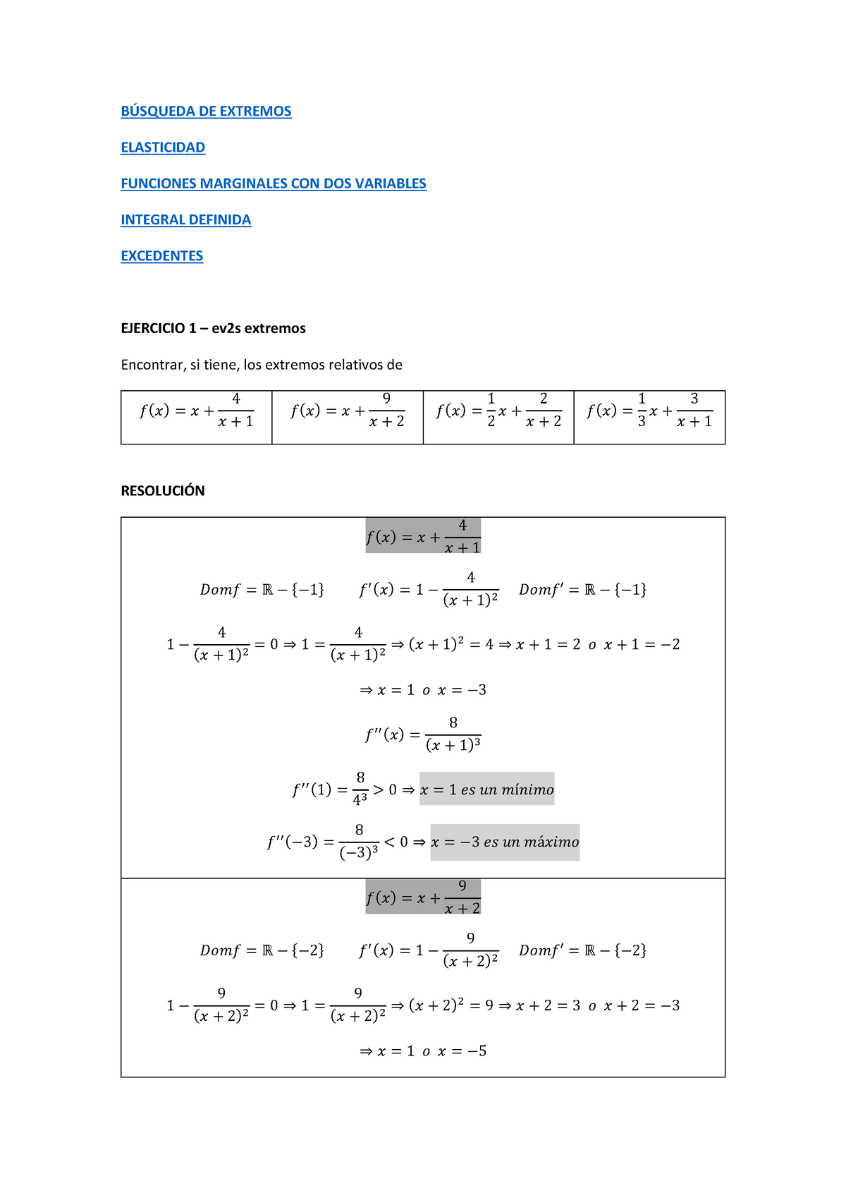 Segundo Parcial Ejercicios Resueltos - B⁄SQUEDA DE EXTREMOS ELASTICIDAD ...