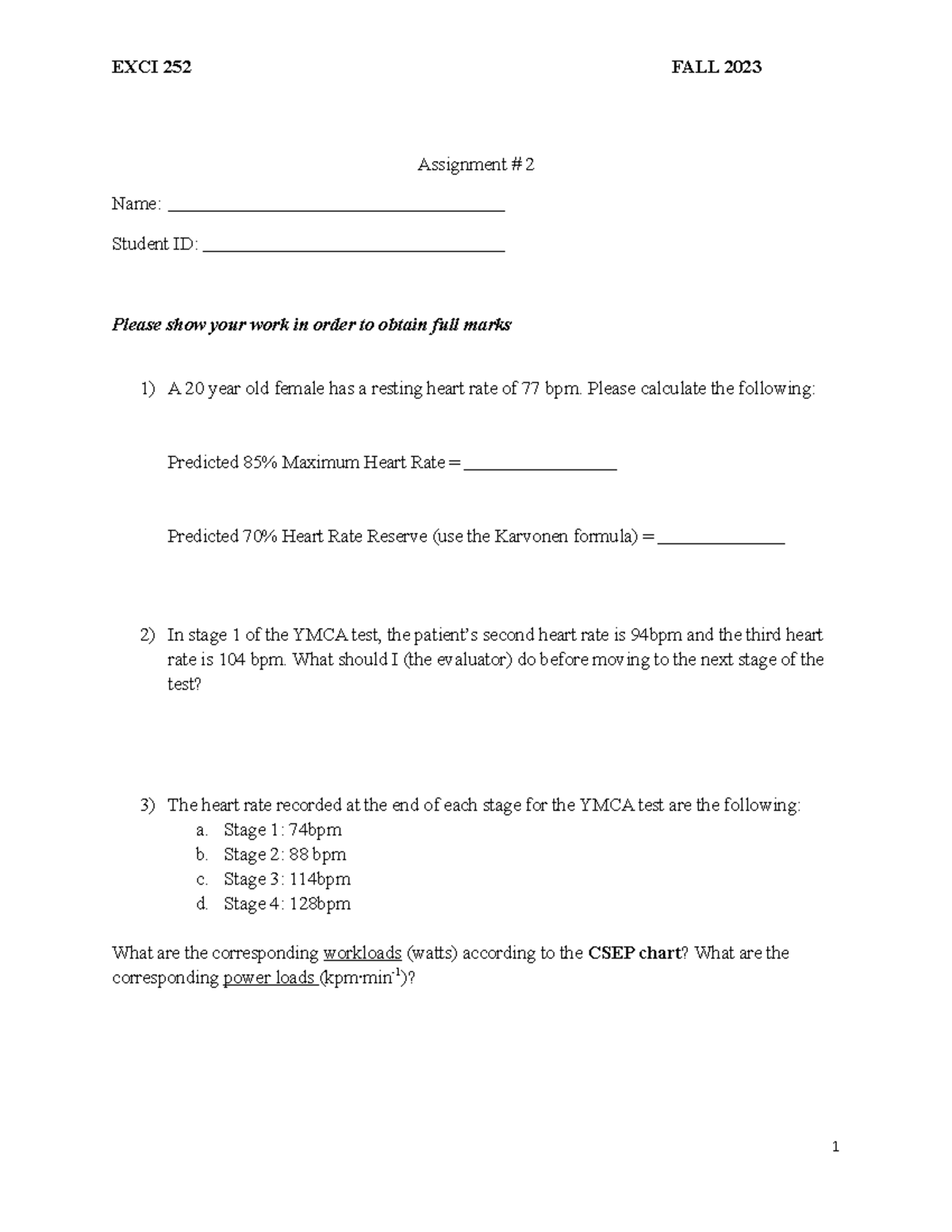 EXCI 252 Winter 2022 Assignment 2 - Assignment # 2 Name: Student ID ...