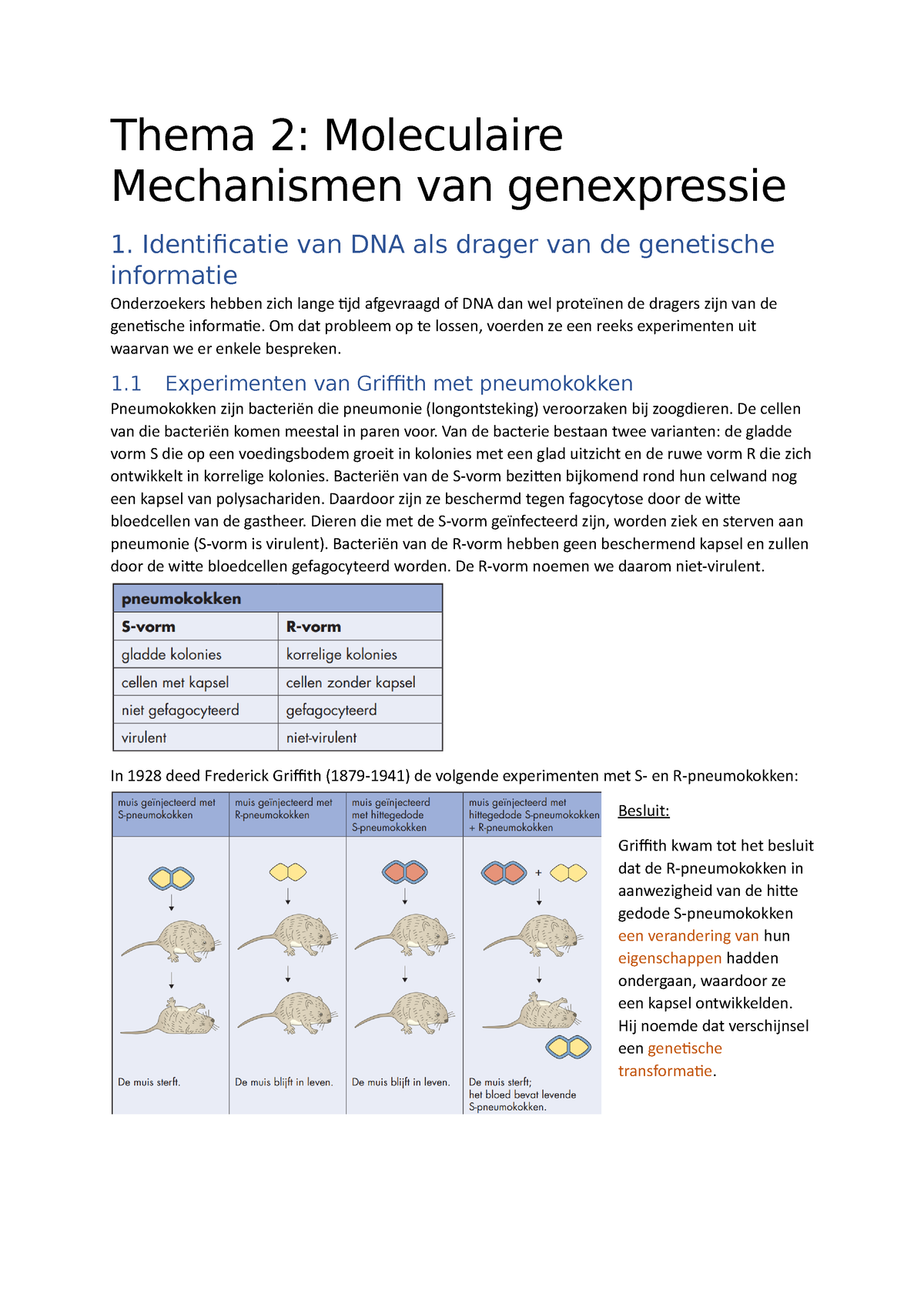 Bio 6.2 Thema 2 - Samenvatting Biologie 6de Middelbaar. - Thema 2 ...