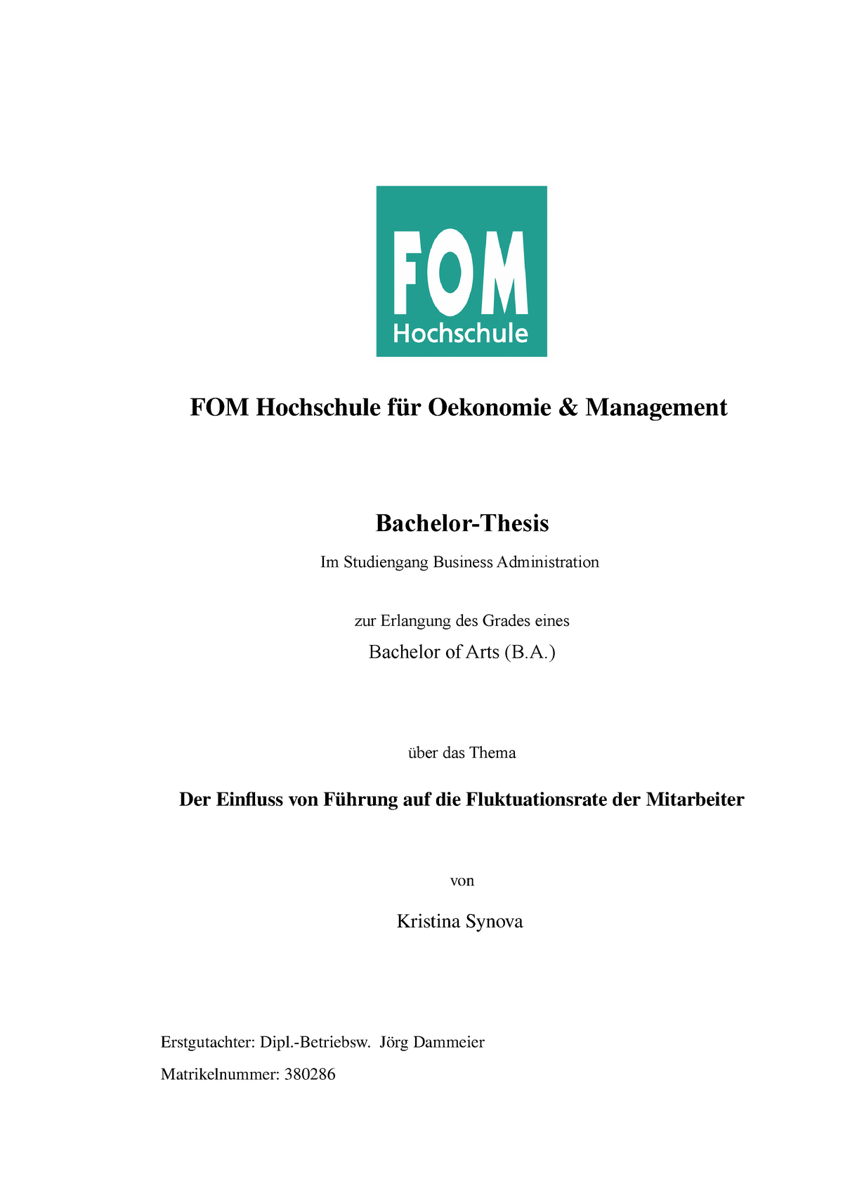 bachelor thesis themen international management