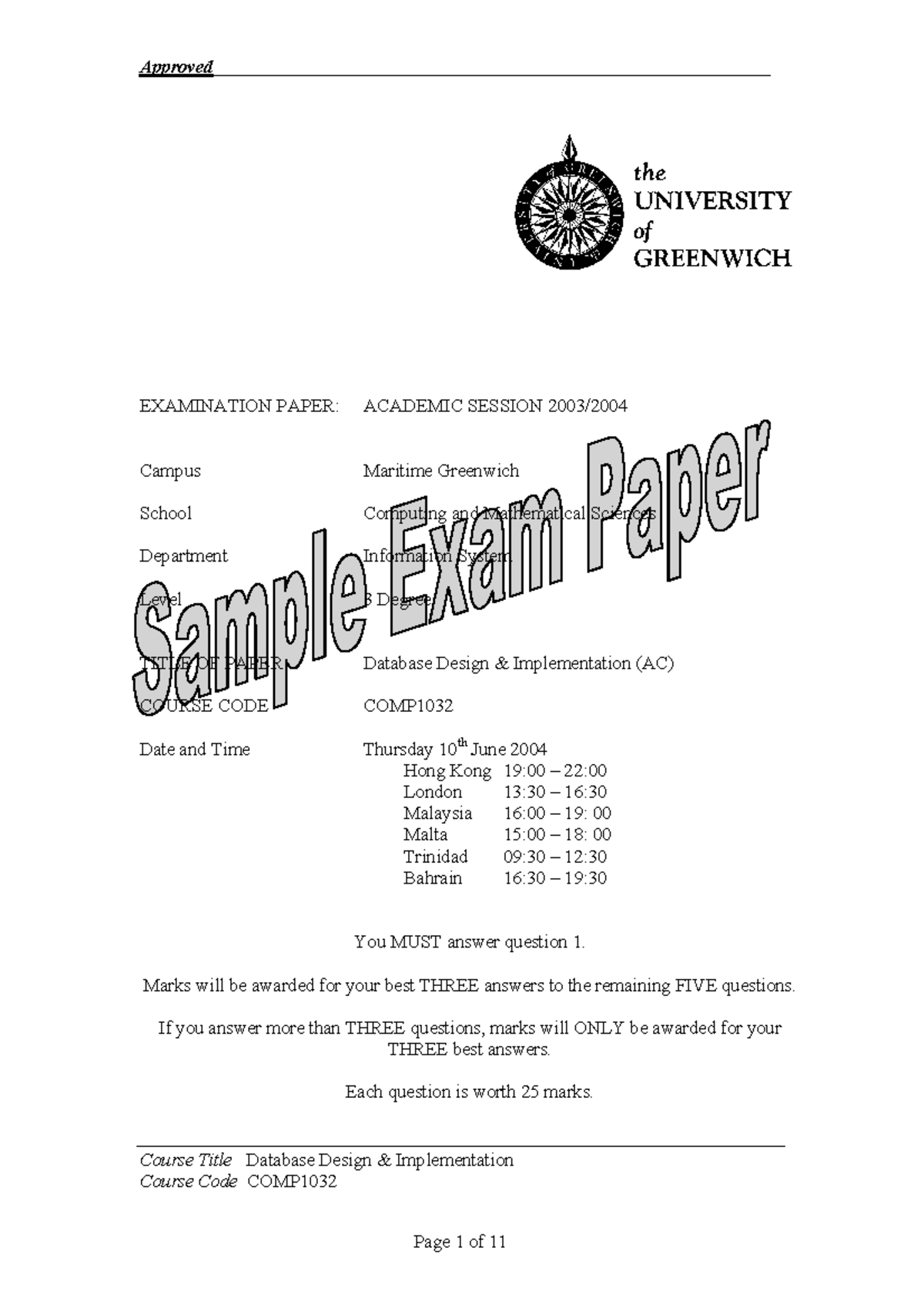 Sample/practice exam - - Studocu