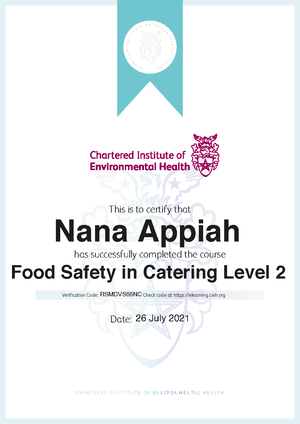 Food Safety in Catering Level 2