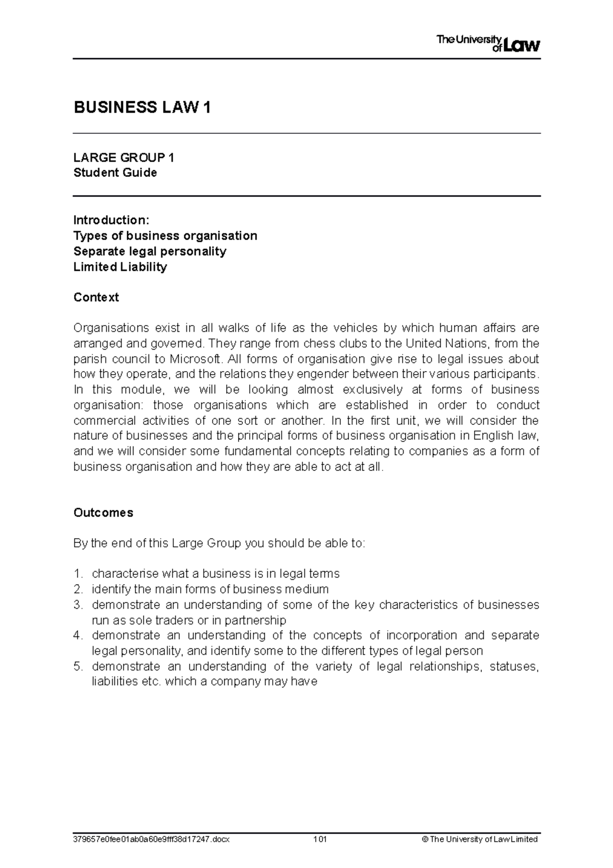 large group 1 detailed notes - BUSINESS LAW 1 LARGE GROUP 1 Student ...