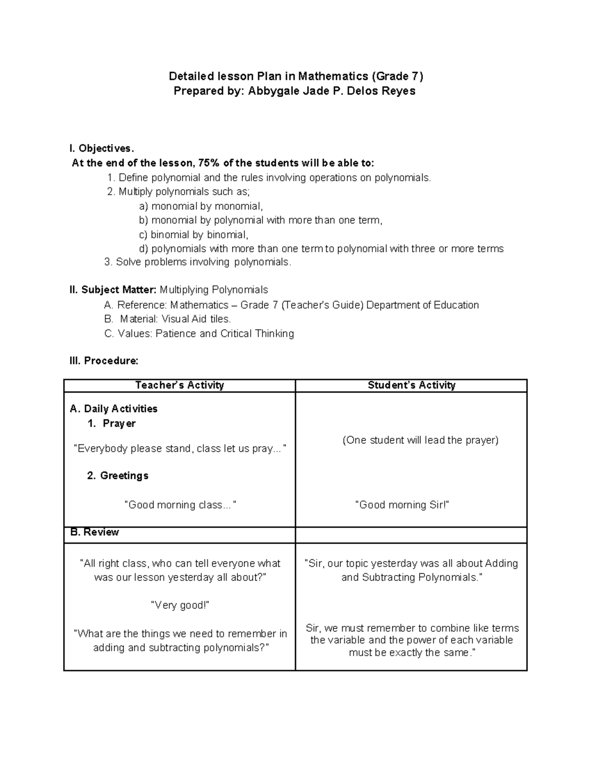 Dlp in math 7 - volume-of-cylinder using word problem - Detailed lesson ...