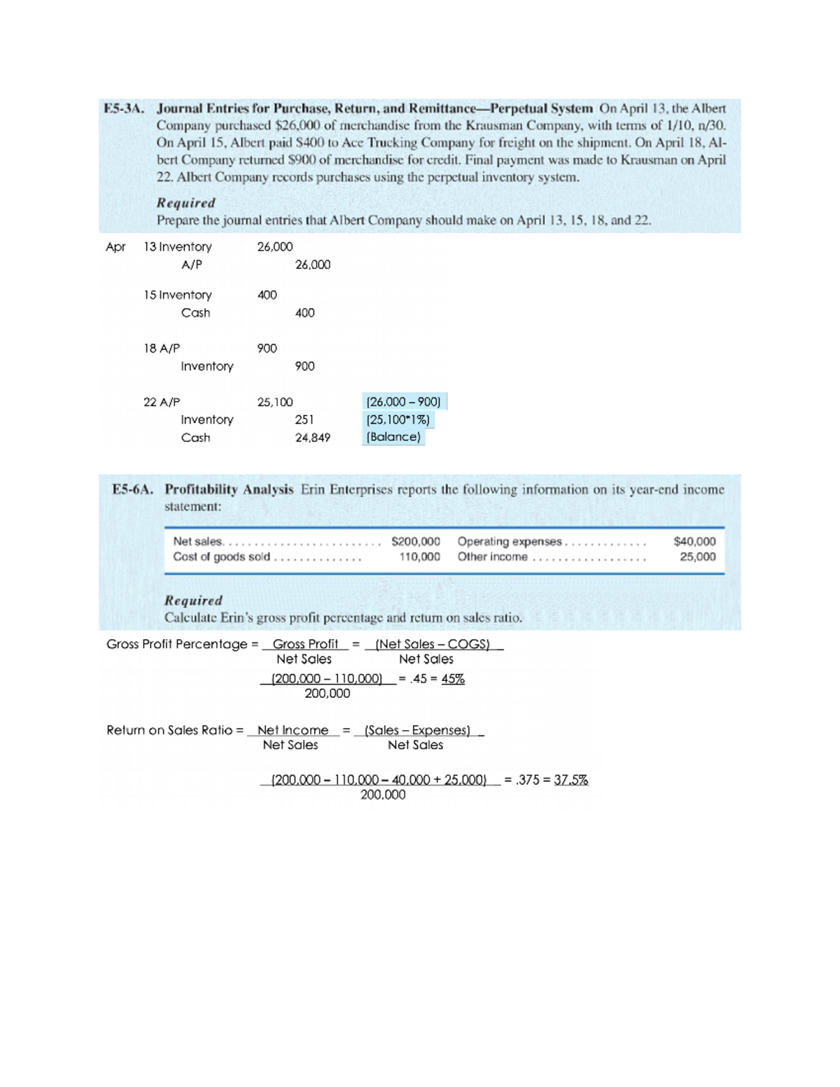 Chapter 5 Accounting for Merchandising Operations - Journal Entries for ...