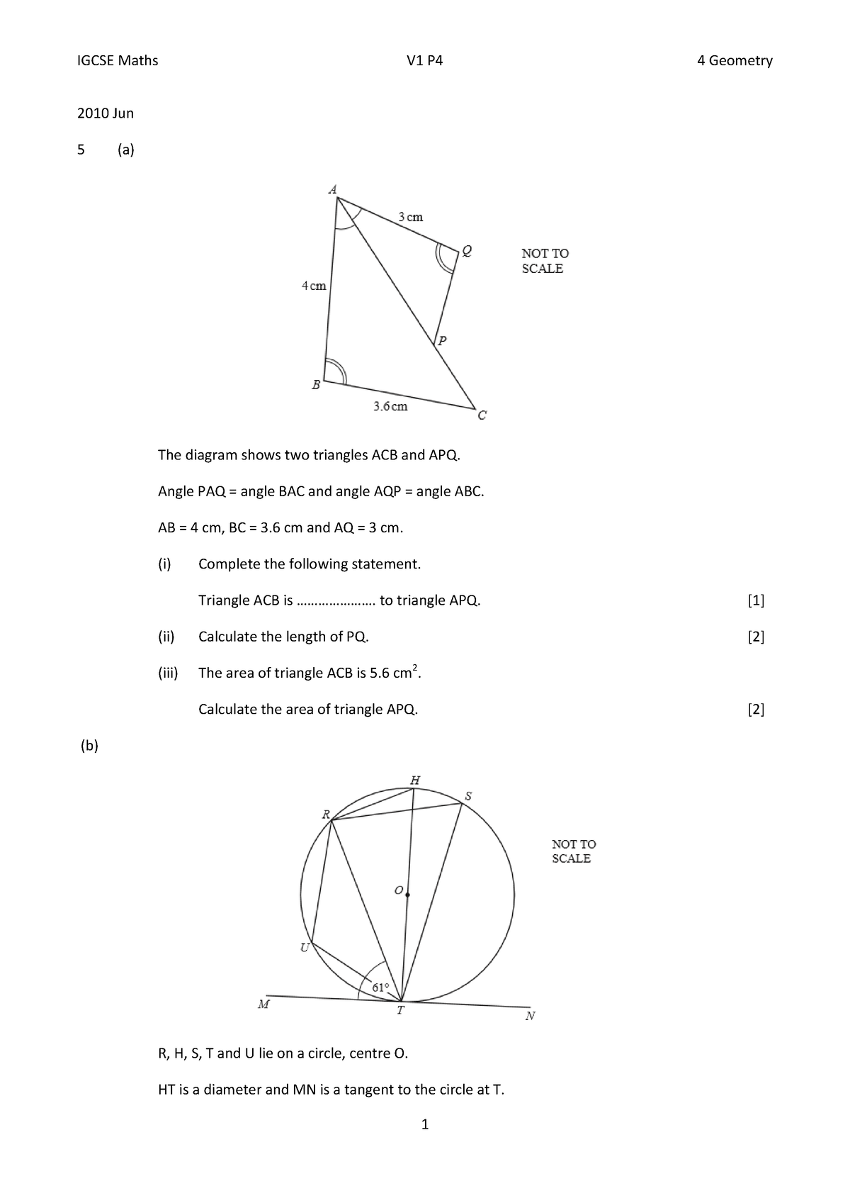 Mat V1P4 4 Geometry - This is a math worksheet that contains questions ...