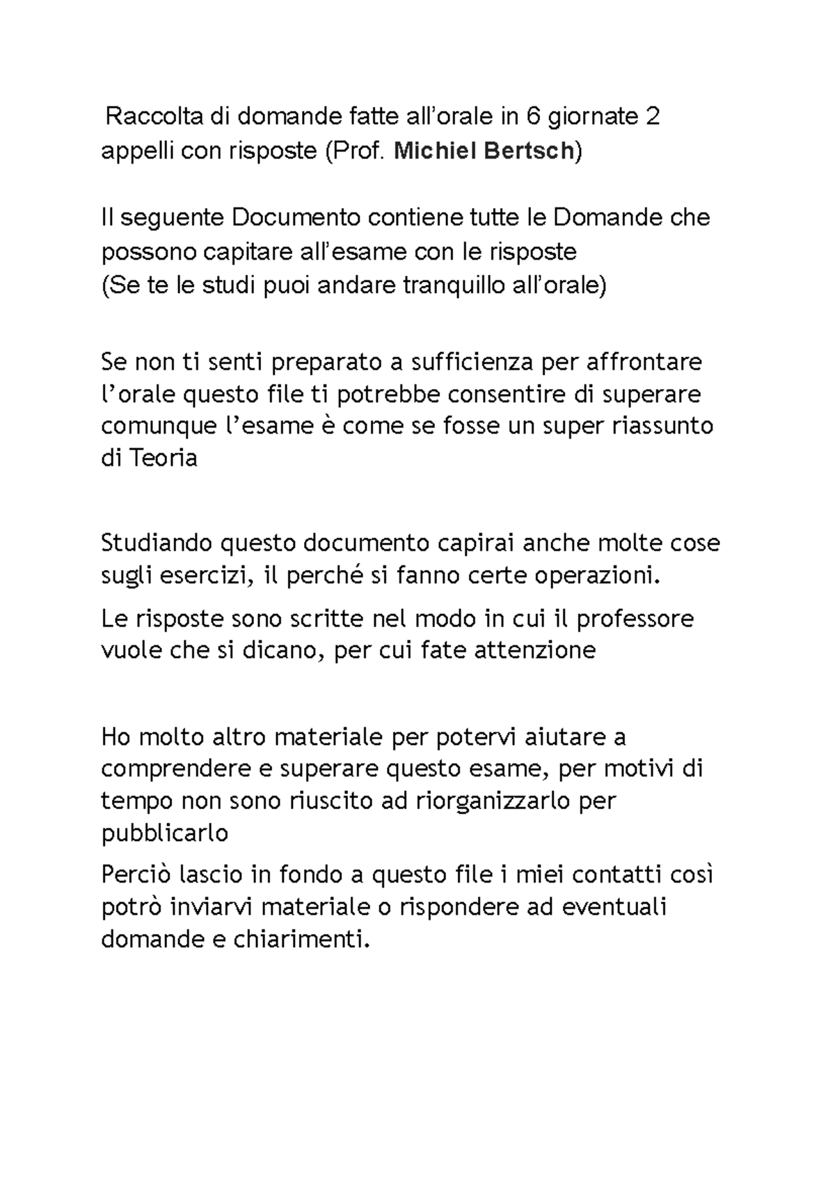 Teoria Analisi 2 - Materiale Pratico Per Lo Svolgimento Degli Esercizi ...