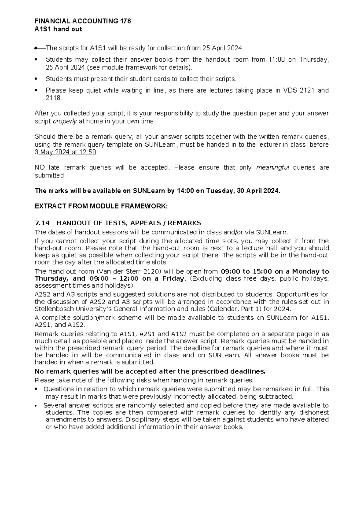 Collection - Afhaal - notes - FINANCIAL ACCOUNTING 178 A1S1 hand out ...