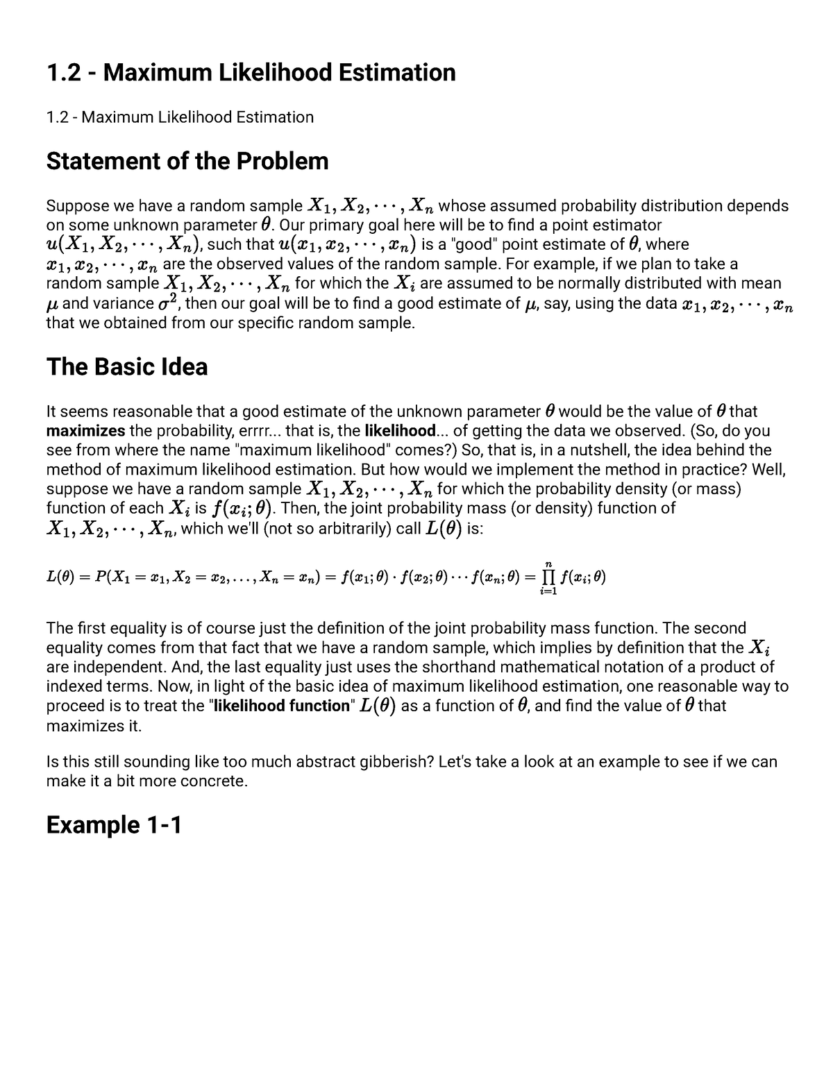 Maximum Likelihood Estimation To Find Maximum Likelihood Estimator ...