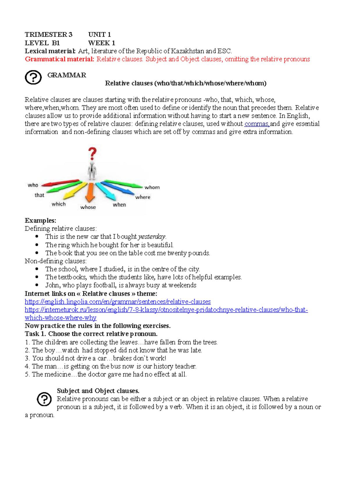 Trimester 3 WEEK 1 TRIMESTER 3 UNIT 1 LEVEL B1 WEEK 1 Lexical