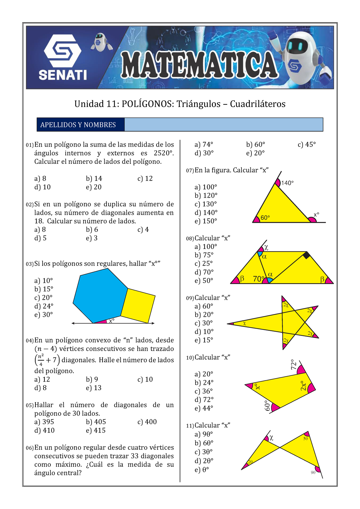 Unidad 11 Practica - Si Lo Pueden Hacer Xd - Unidad 11 : POLÍGONOS ...