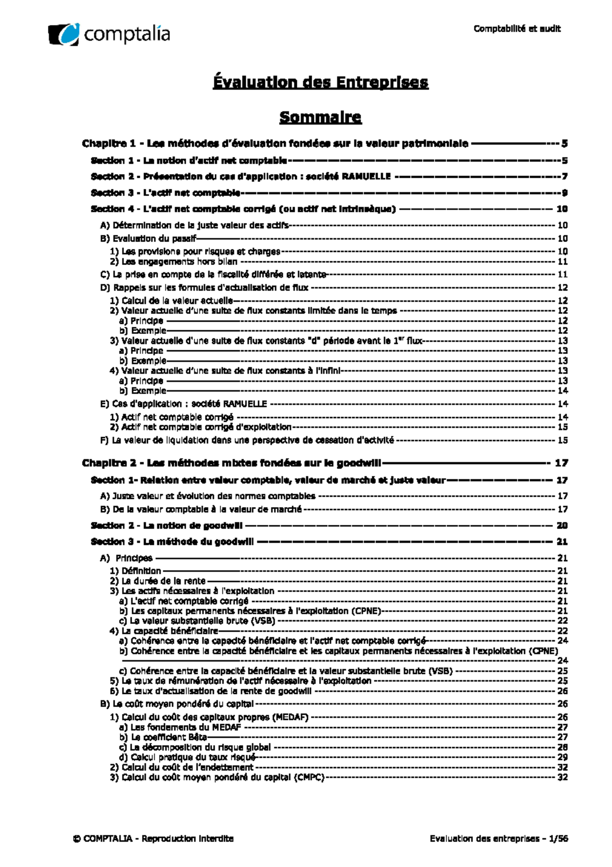 Cours evaluation complet - Compta des Societes - Studocu
