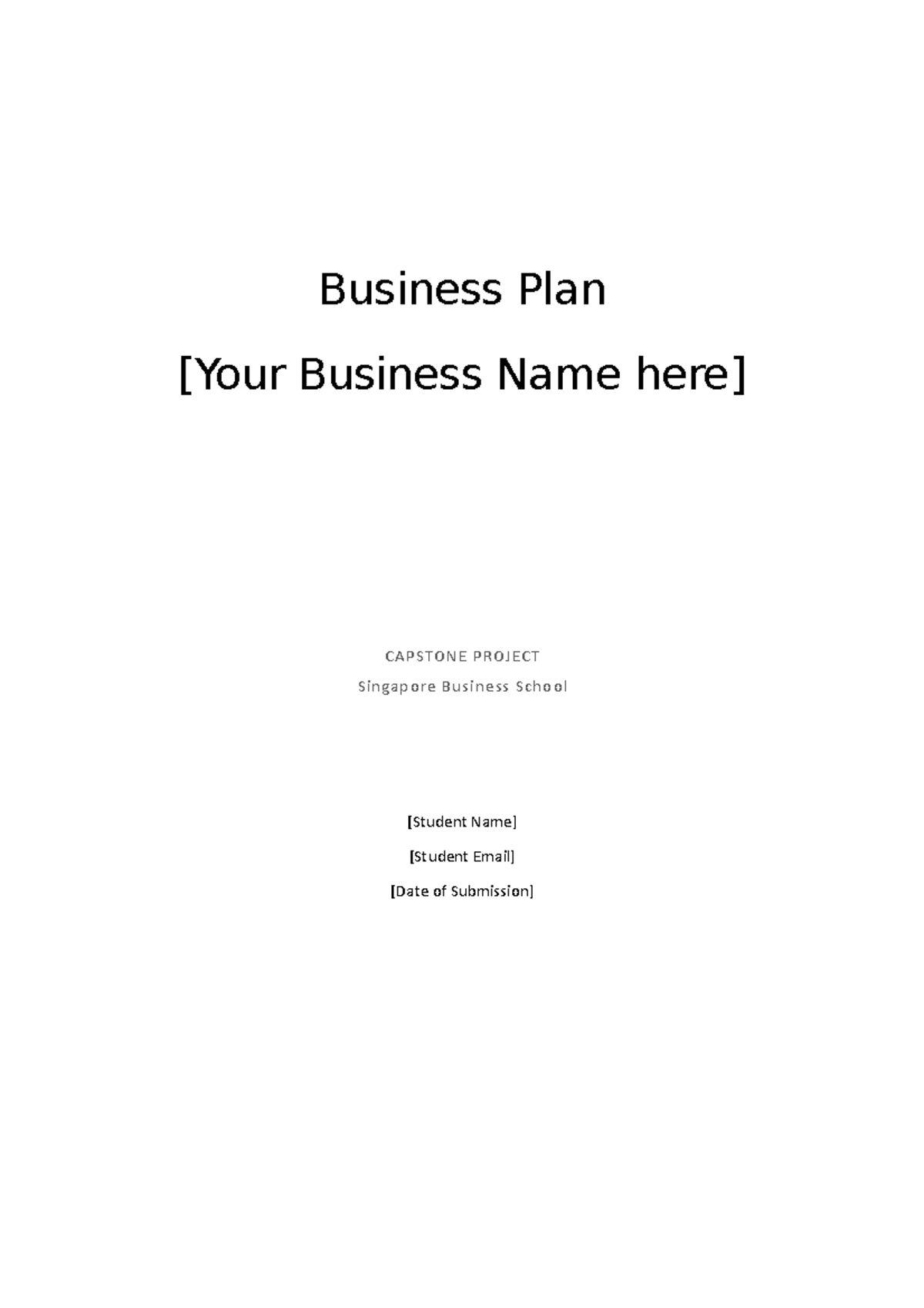 Capstone project accounting Business Plan [Your Business Name here