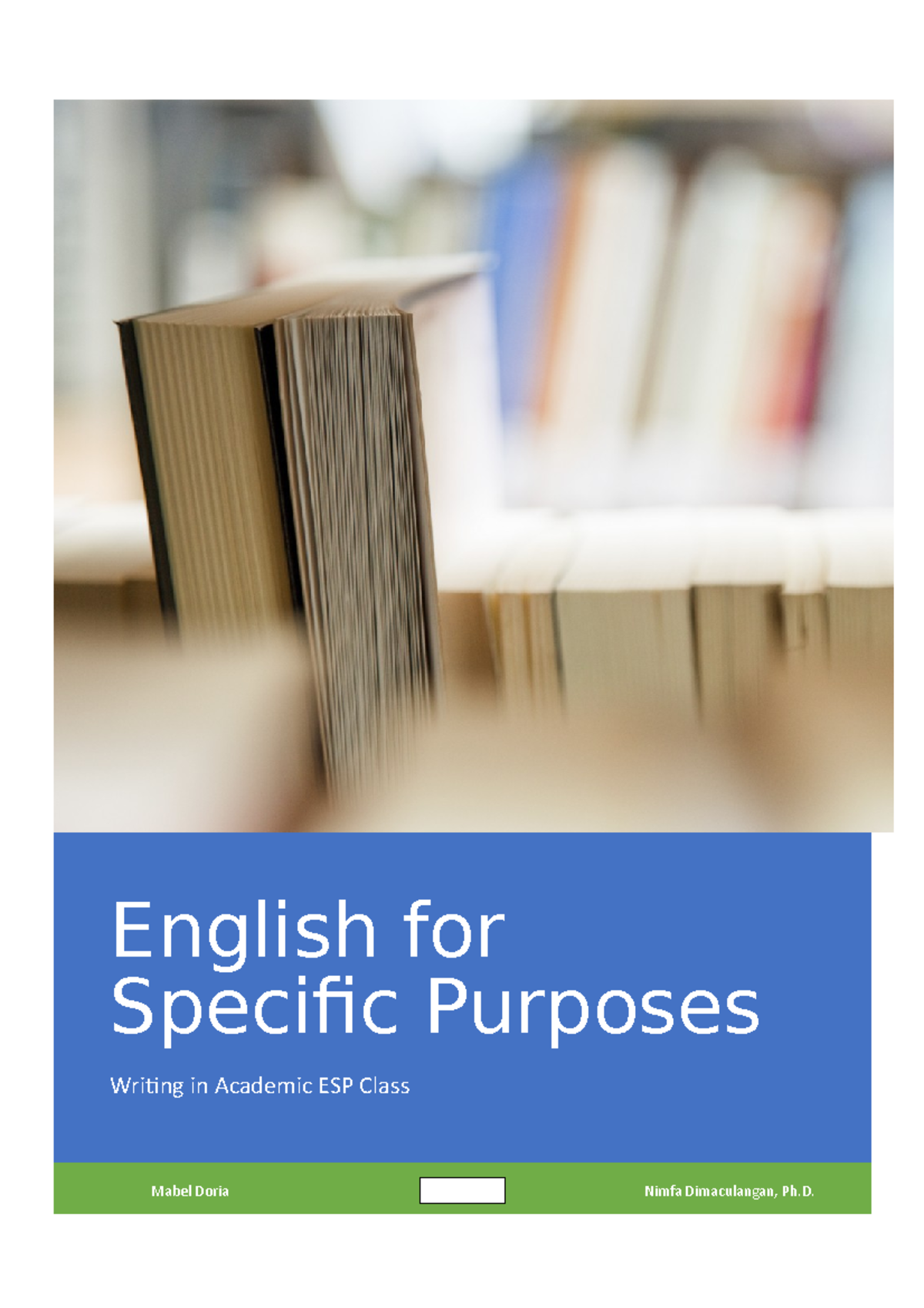 Doria, Mabel C.-BSEd English-ESP Report - English for Specific Purposes ...
