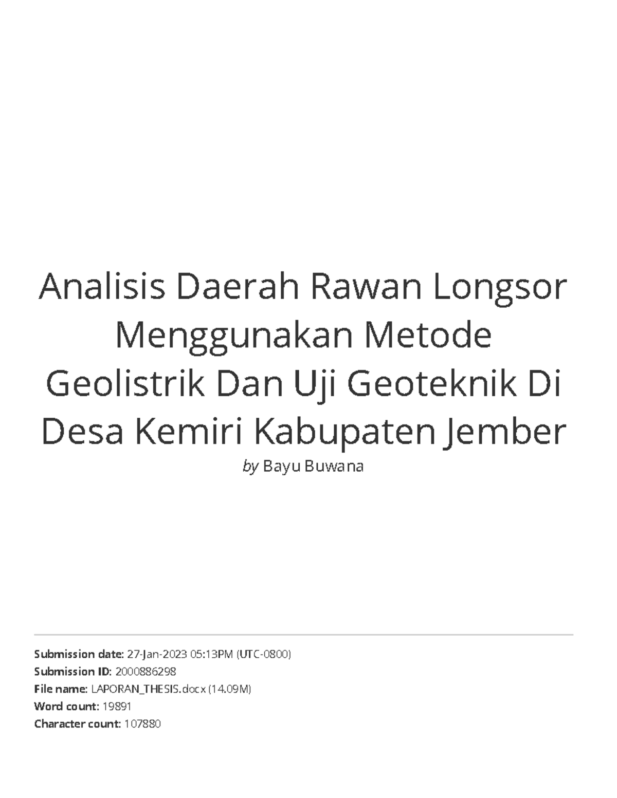 Analisis Daerah Rawan Longsor Menggunakan Metode Geolistrik Dan Uji ...