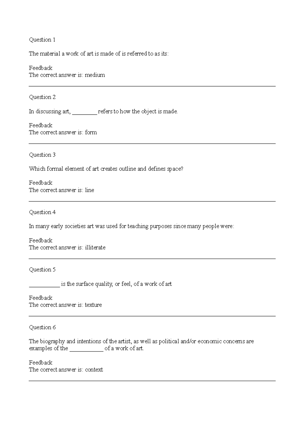 AHIST 1401 Unit 1 Self-quiz Review - Question 1 The Material A Work Of ...