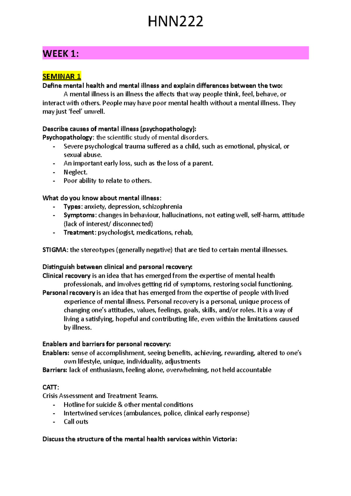All Intended learning outcomes for HNN222 - HNN WEEK 1: SEMINAR 1 ...