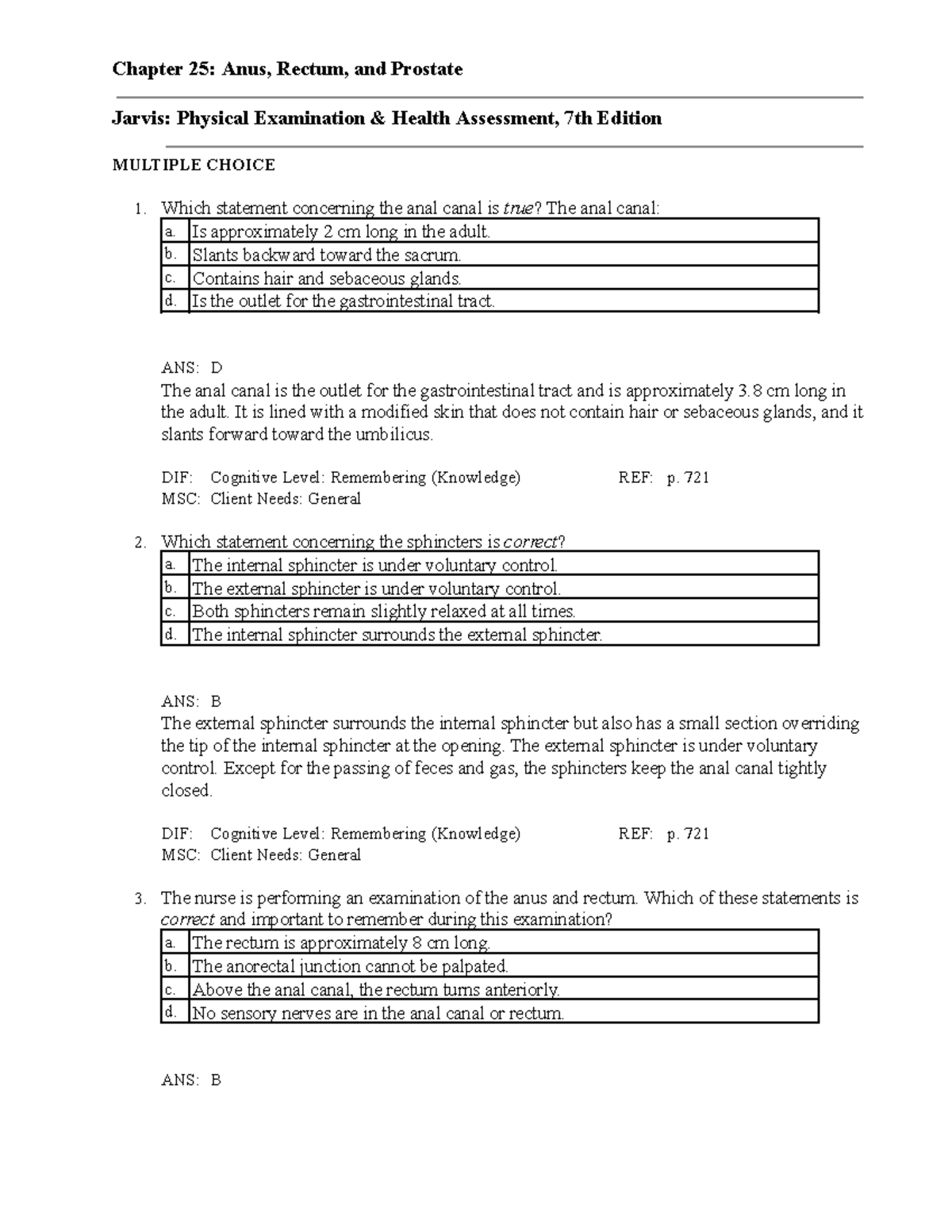 Ch 25 - Anus, Rectum, and Prostate - Chapter 25: Anus, Rectum, and