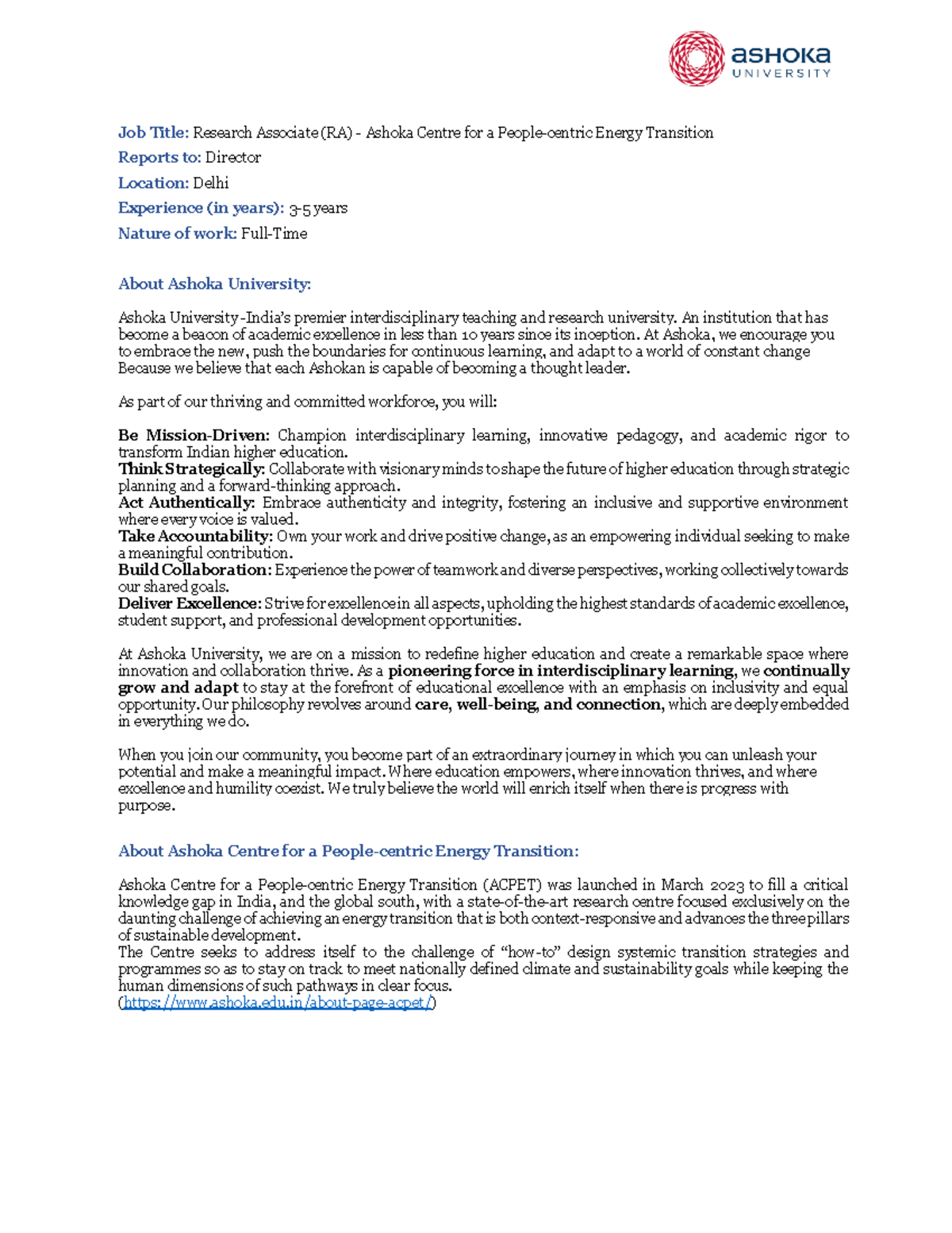 JD RA Acpet 2024 Bshsbsusnsjs Job Title Research Associate (RA