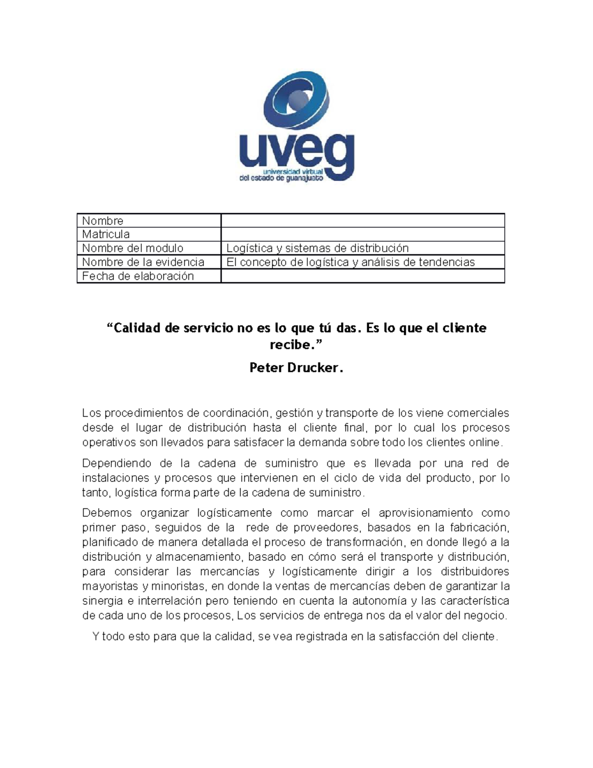 Analizando - logistica de conceptos y analisis de tendencias - Nombre ...