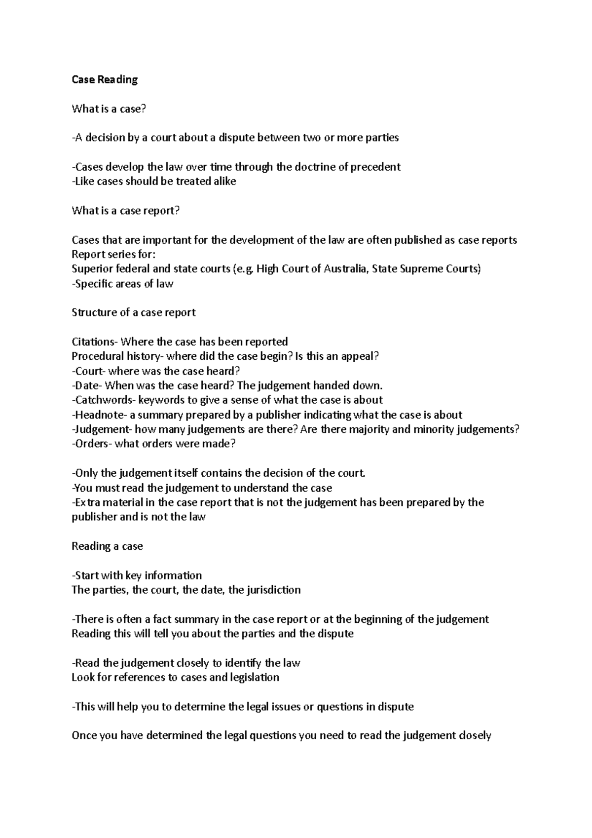 Law of contact A - Exam notes including ratios of contract A cases ...