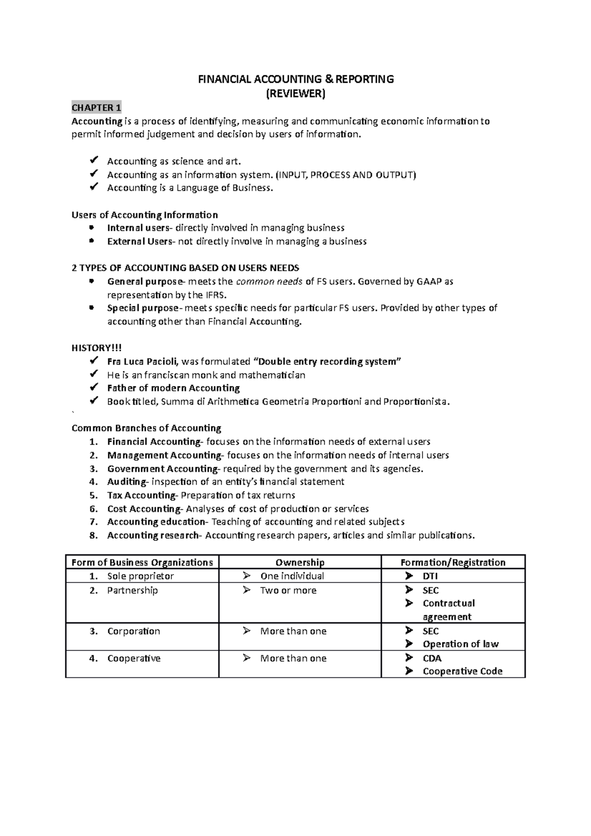 FAR- Reviewer - FINANCIAL ACCOUNTING & REPORTING (REVIEWER) CHAPTER 1 ...
