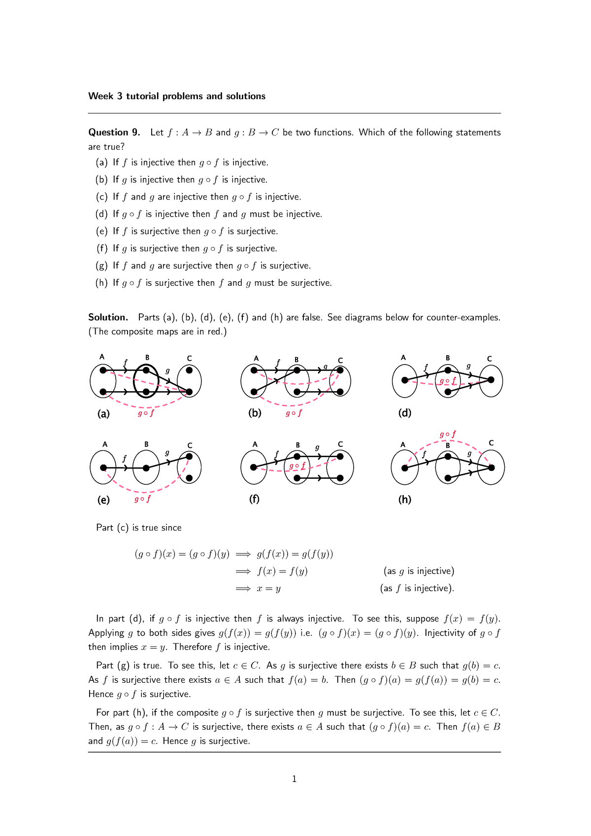 Week3 Solutions - Week 3 Tutorial Problems And Solutions Question 9 ...