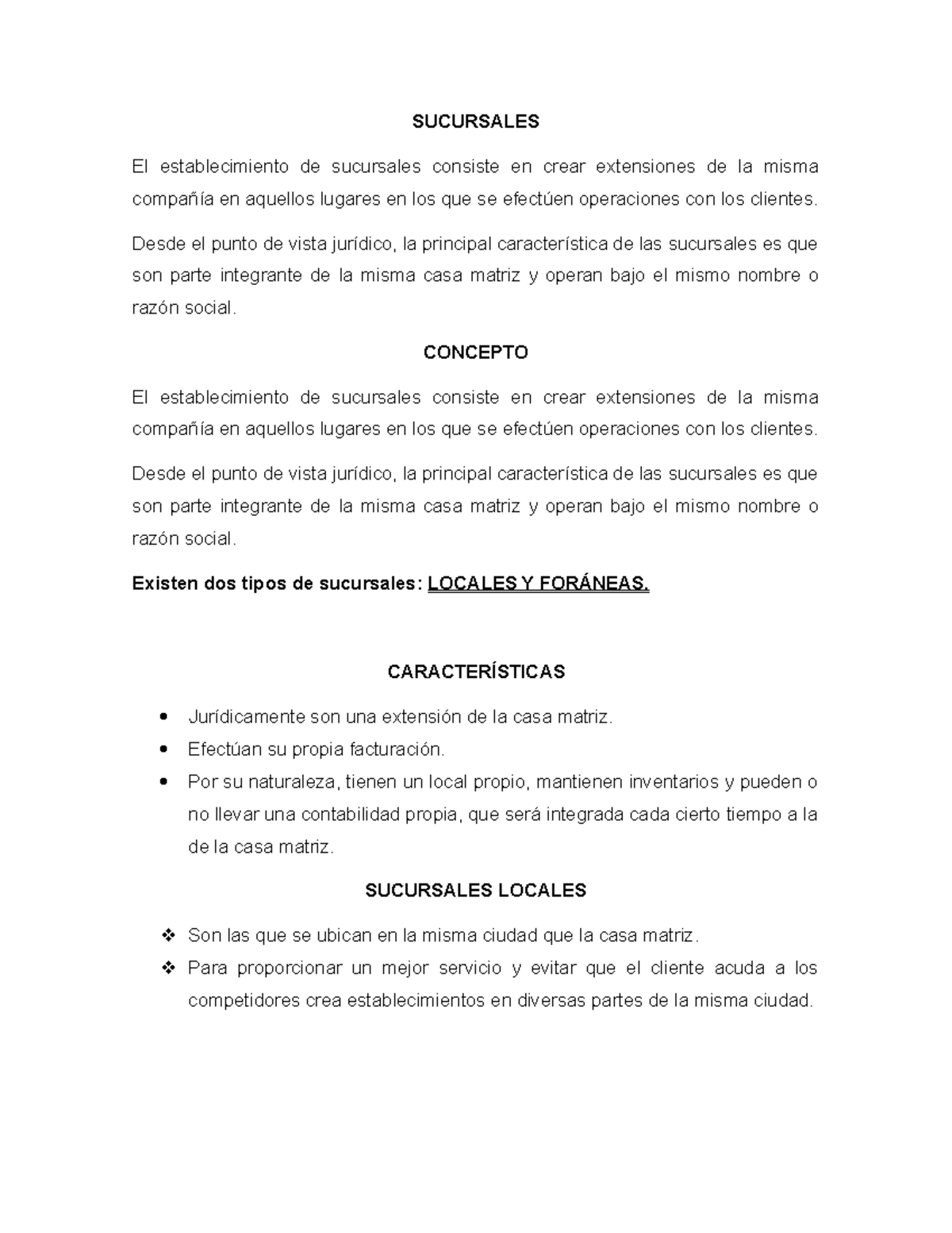 Contabilidad 3. Sucursales - SUCURSALES El Establecimiento De ...