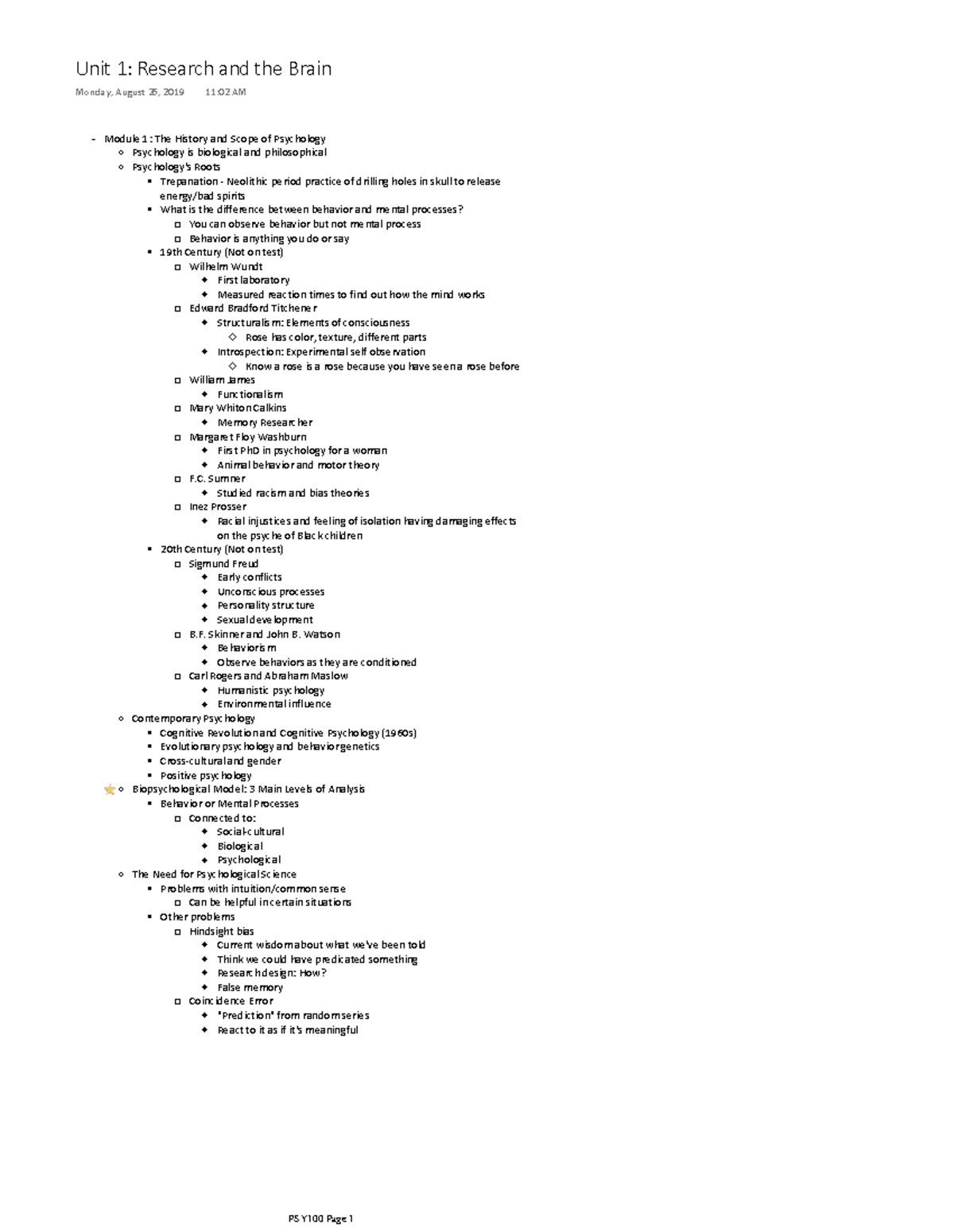 Psy100 Lecture Notes 1 16 Warning Tt Undefined Function 32 Warning Tt Undefined 3041