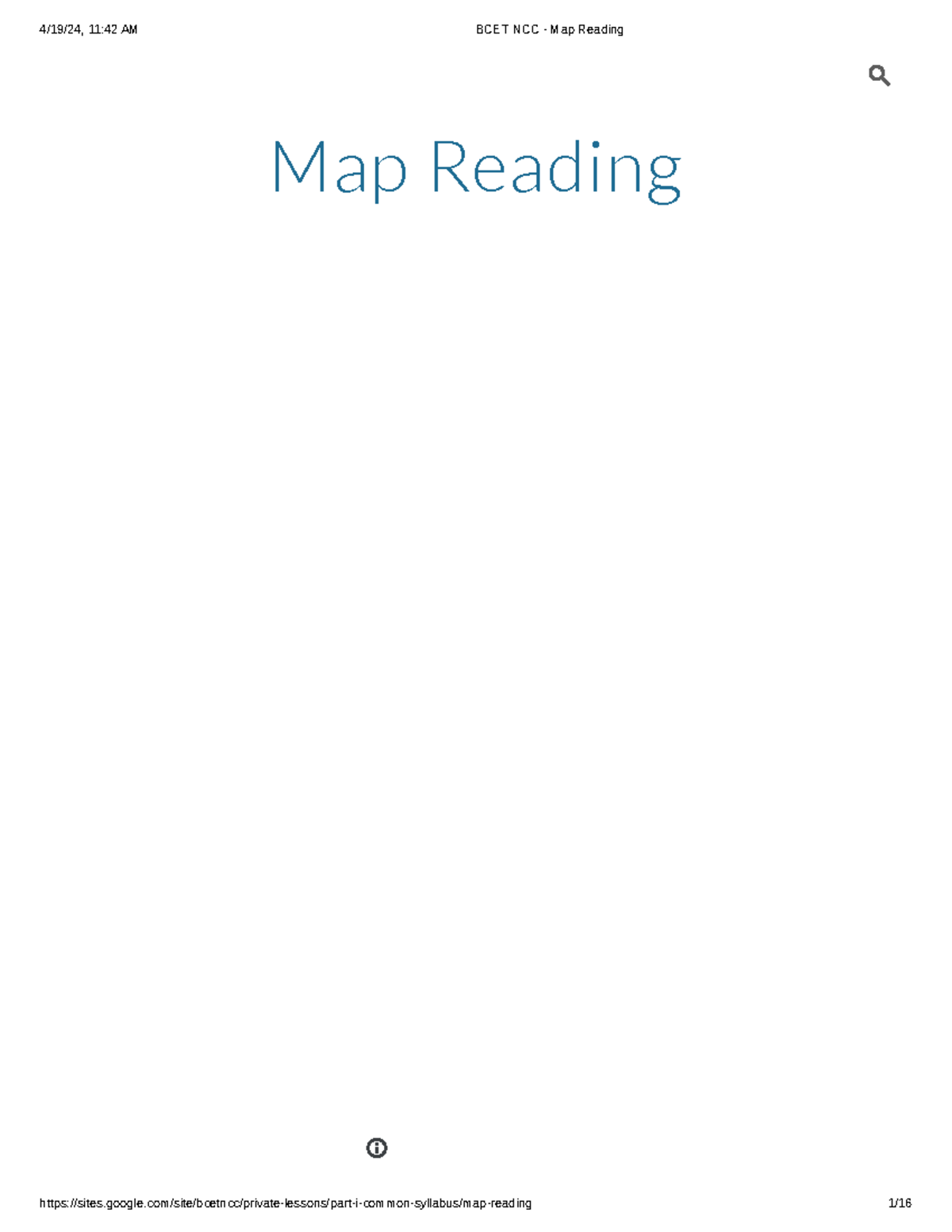 BCET NCC - Map Reading - Map Reading SECTION- INTRODUCTION TO MAP AND ...