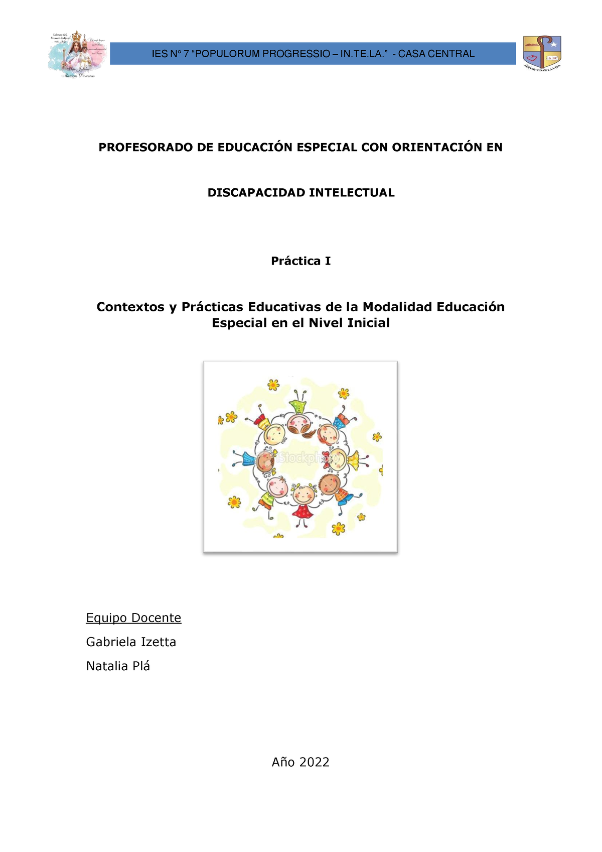 Orientaciones DE LA Práctica I - PROFESORADO DE EDUCACI”N ESPECIAL CON ...