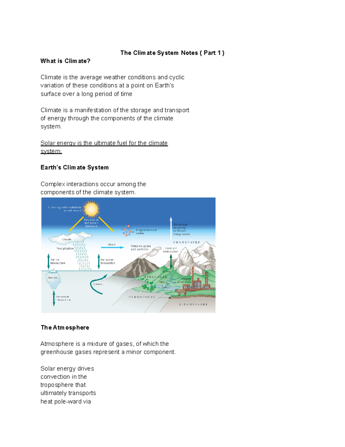 3 The Climate System Notes Part 1 Pictures - What is Climate? The ...